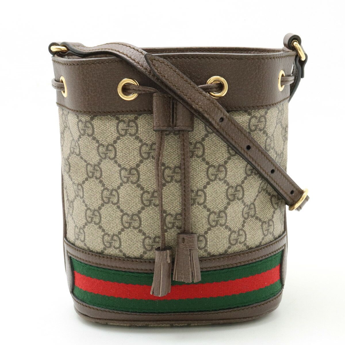 Gucci Gucci GG Supreme Ophidia Mini Bucket Bag Shoulder Bag 550620 Leather Shoulder Bag 550620 in Beige, Women's