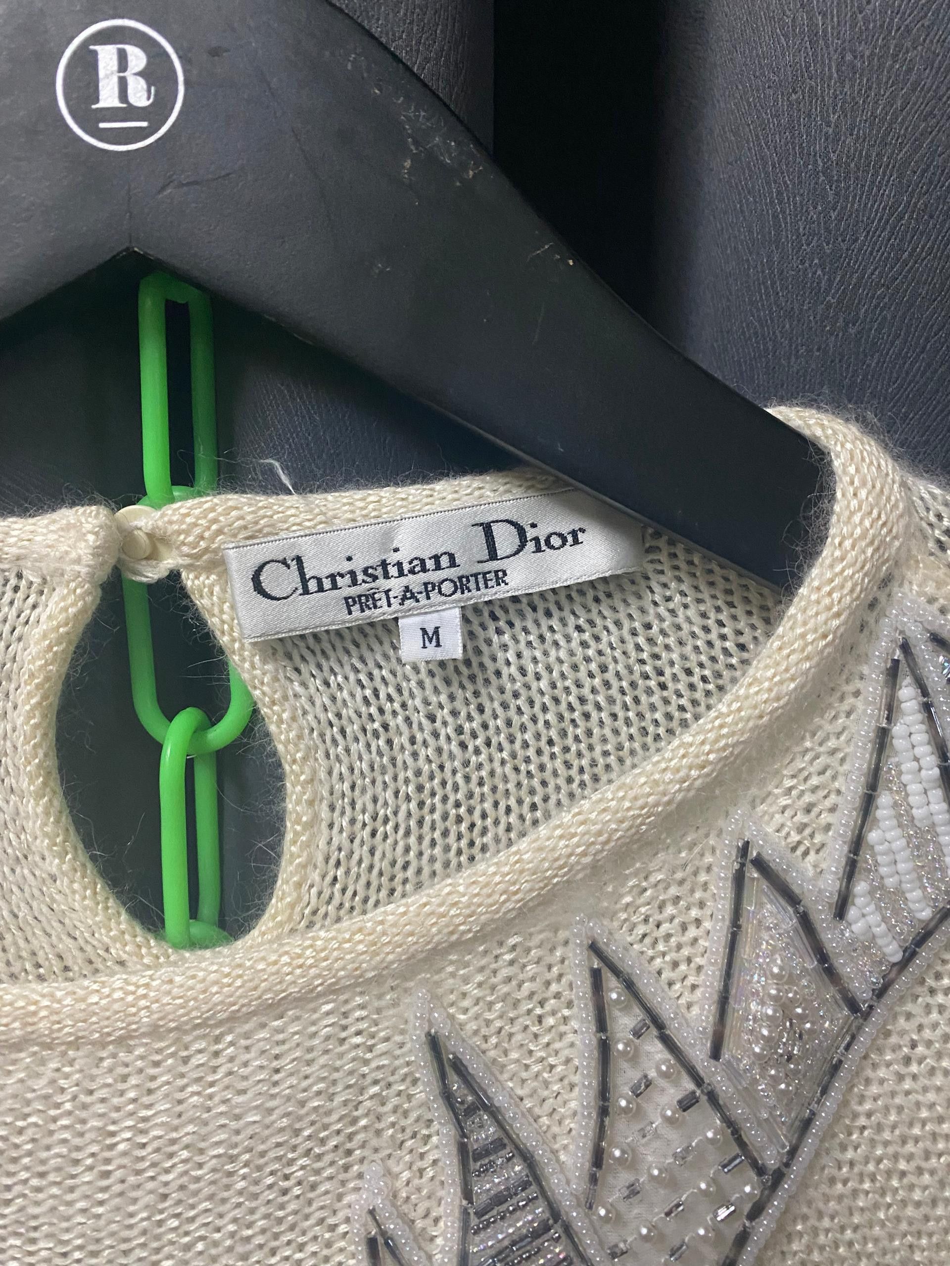 Christian Dior Monsieur × Designer × Homespun Knitwear CHRISTIAN DIOR BEADED KNITWEAR Size M / US 6-8 / IT 42-44 - 5 Thumbnail