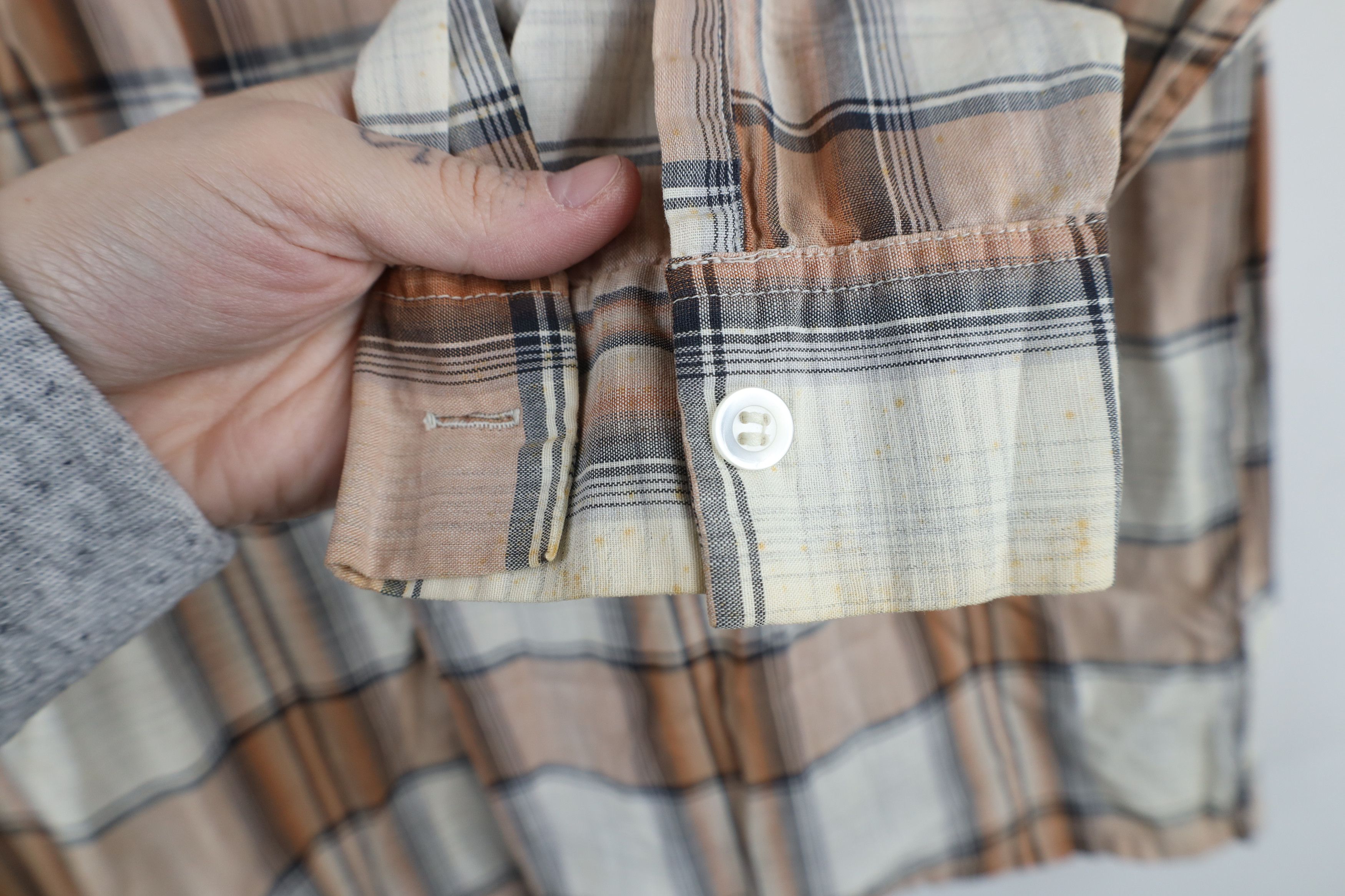 Vintage Vintage 50s 60s Streetwear Camp Collar Button Shirt Plaid Size US L / EU 52-54 / 3 - 4 Thumbnail