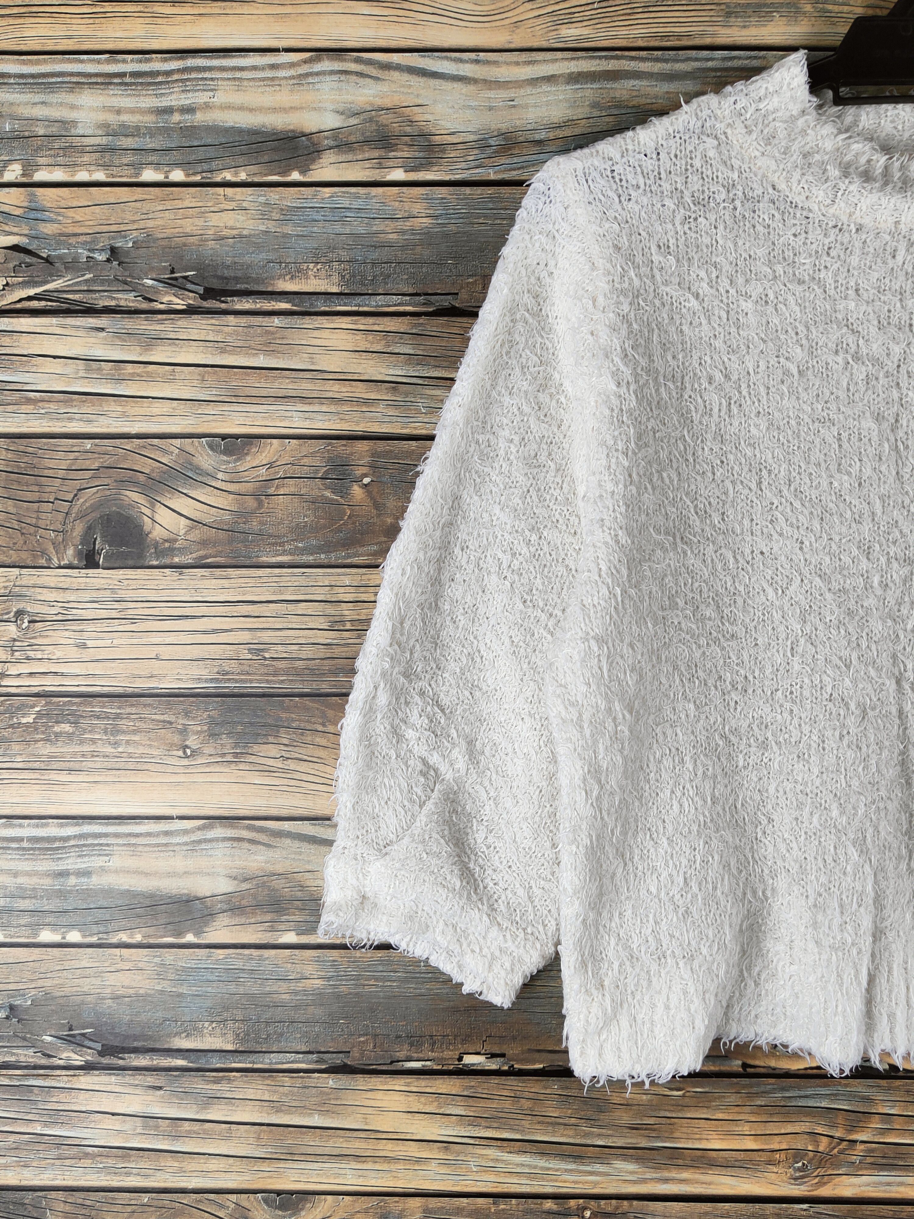 GU DL GU Ivory Fur Mohair Knitwear #46-485 Size S / US 4 / IT 40 - 3 Thumbnail