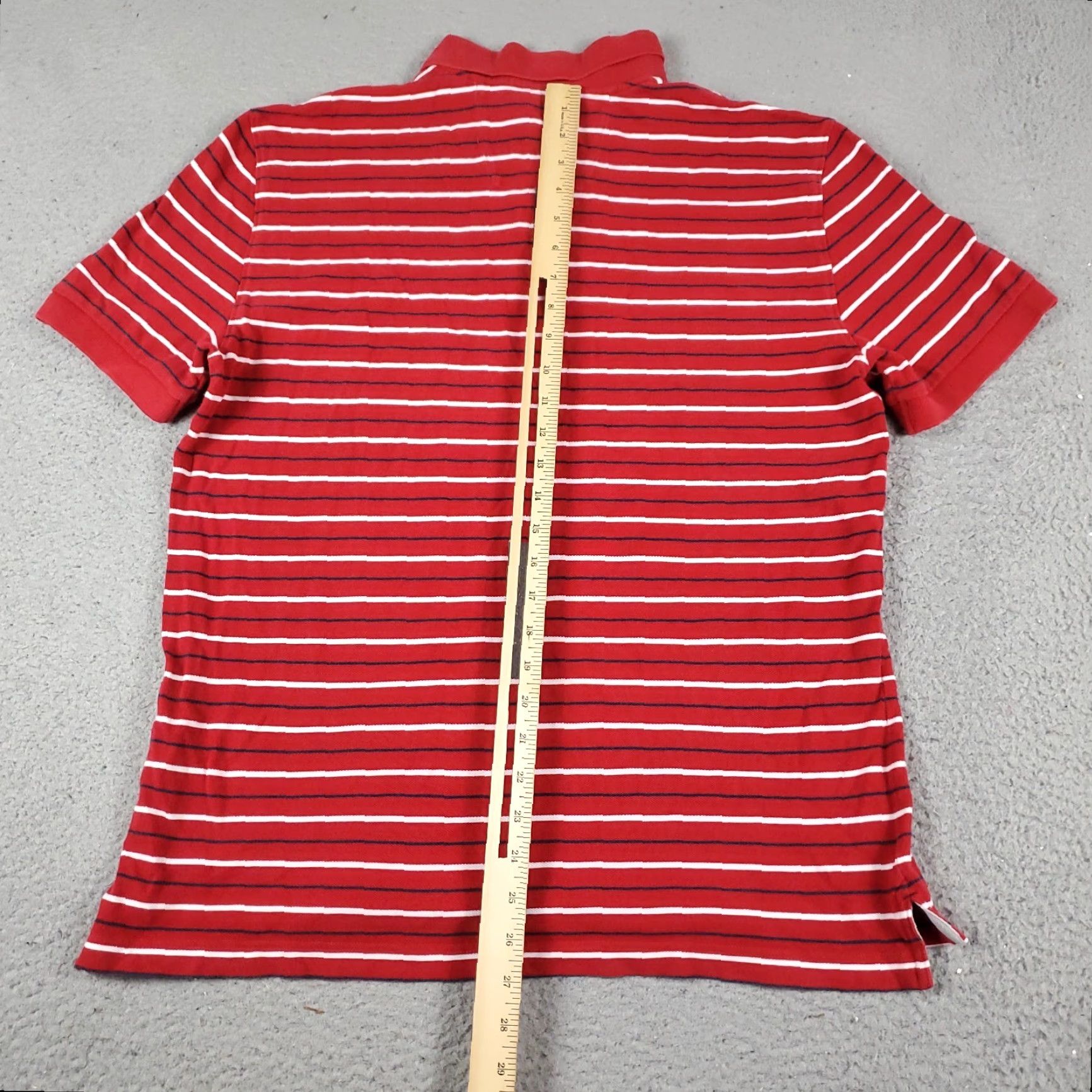 Nautica VINTAGE Nautica Polo Shirt Mens Large Red Striped Short Sleeve Casual Adult Polo Red Striped Nautica Mens L Red Size US L / EU 52-54 / 3 - 3 Thumbnail