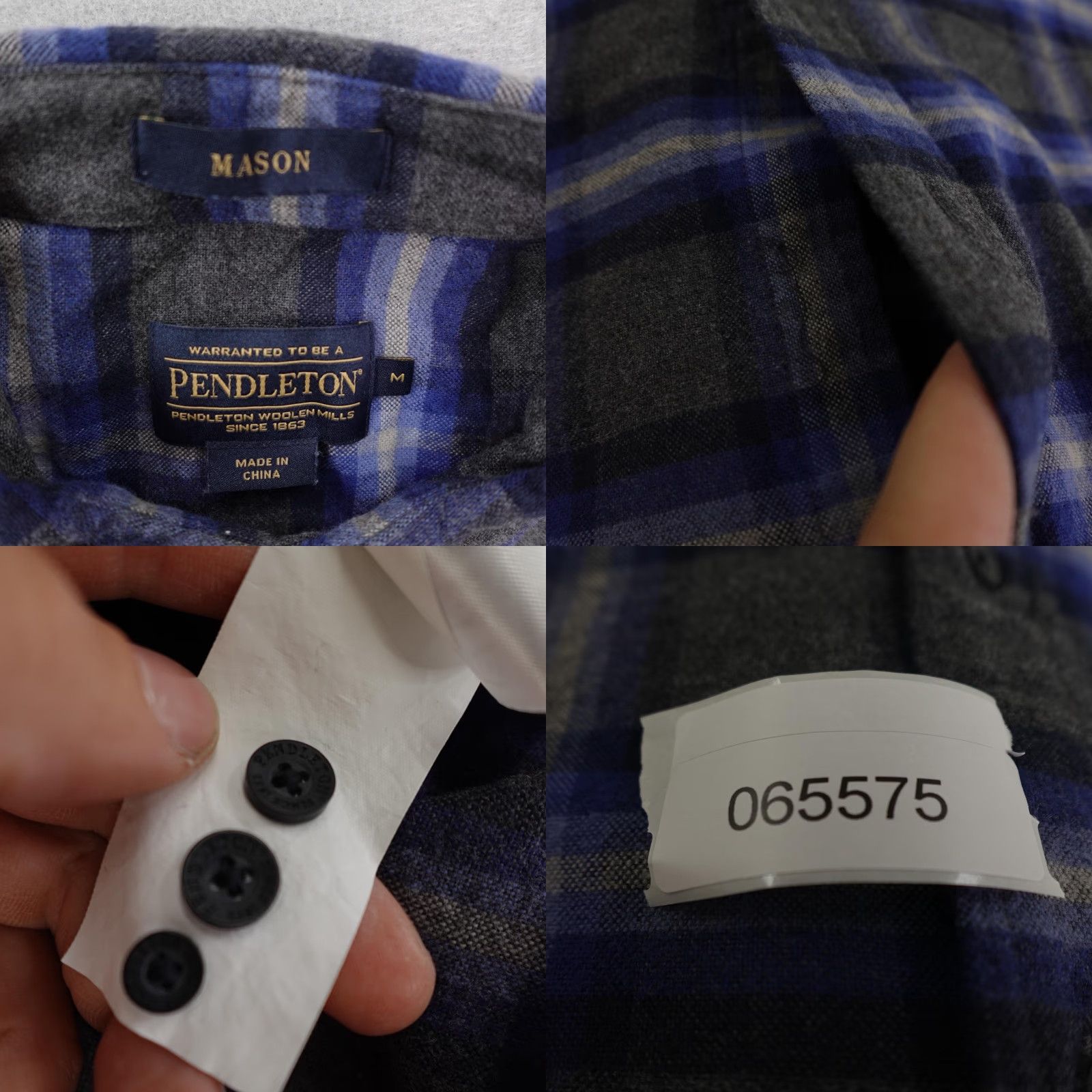 Pendleton Pendleton Shirt Mens Medium Blue Plaid Mason Flannel Button-Down Outdoors Size US M / EU 48-50 / 2 - 8 Thumbnail