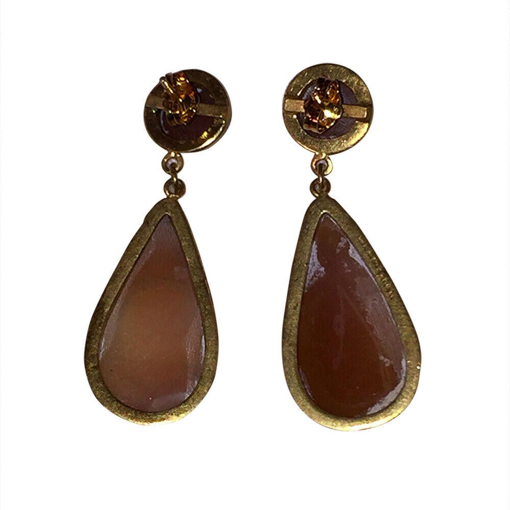 Other European Hand Carved Cameo Shell Dangle Chandelier Earrings Size ONE SIZE - 4 Thumbnail