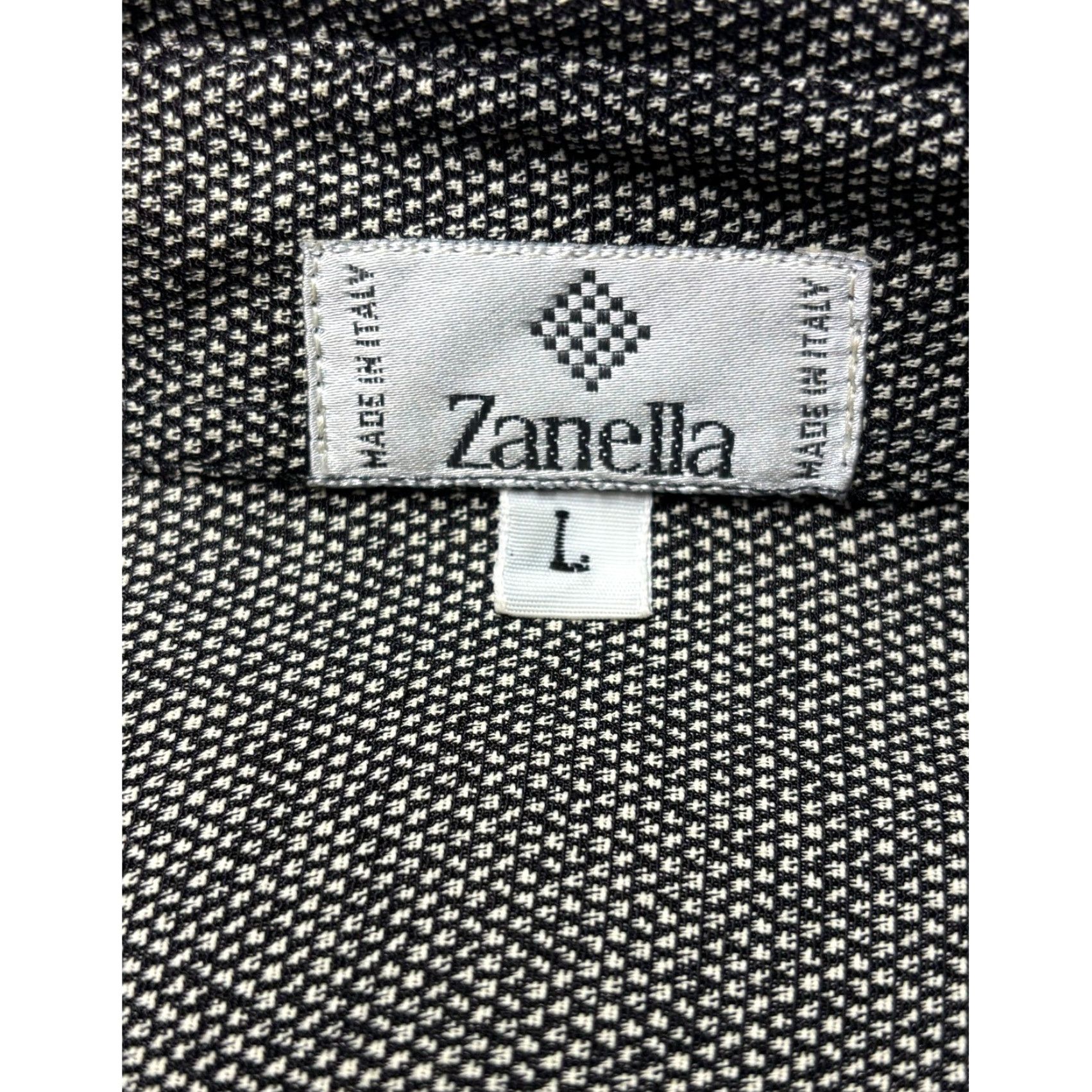 Zanella Zanella Mens L Gray Black Micro Dot Pattern Button Down Dress Shirt Made Italy Size 42R - 4 Thumbnail