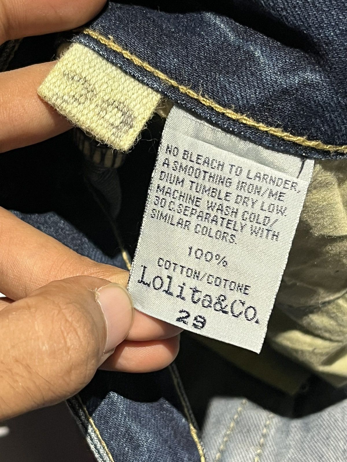 Jean LOLITA JEANS JAPAN WIDE LEG MUDWASH BAGGY DENIM EMBROIDERED Size 29" - 11 Thumbnail
