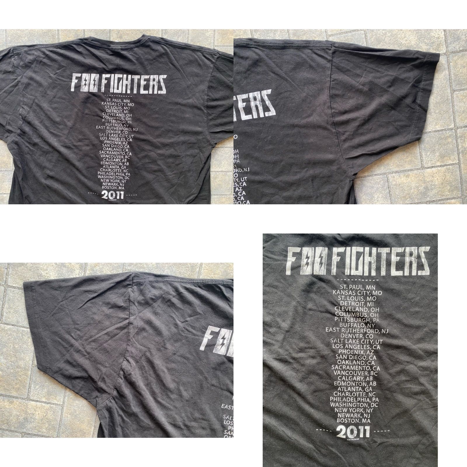 Tultex VINTAGE 2011 Foo Fighters Tultex 2XL Black T-Shirt Band Graphic Short Sleeve Mens Double Sided Size US XXL / EU 58 / 5 - 9 Thumbnail