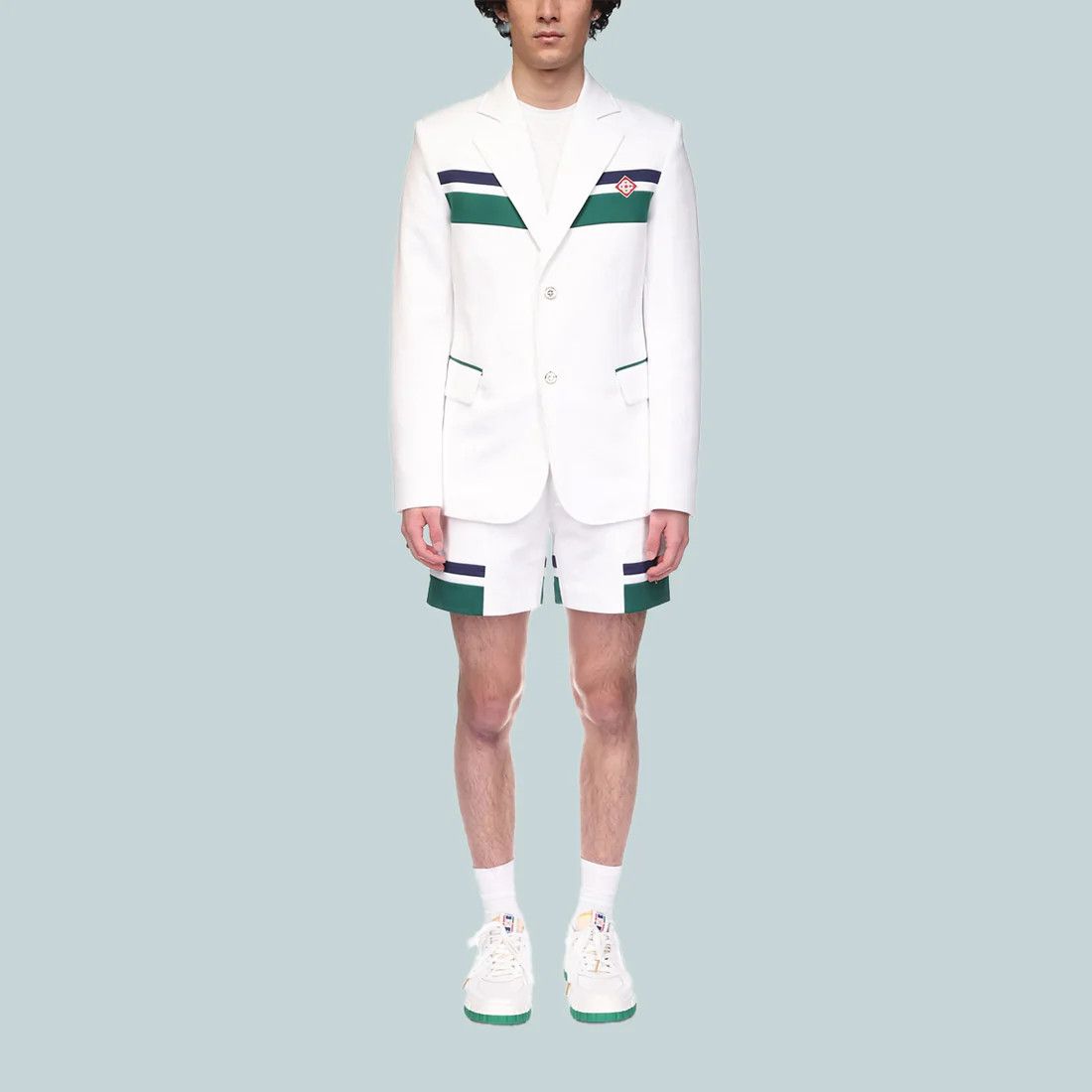 Casablanca o1mle0326 Sports Tailoring Jacket in White/Green Size US L / EU 52-54 / 3 - 3 Thumbnail