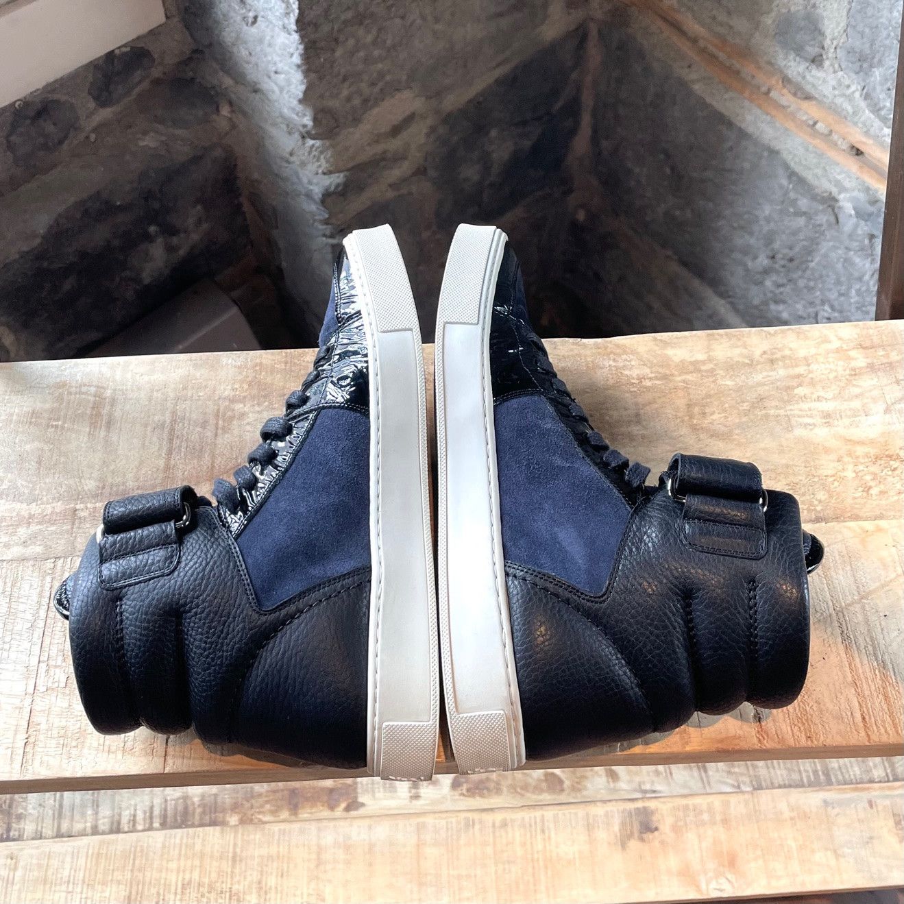 Yves Saint Laurent Yves Saint-Laurent Navy Malibu High-top Sneakers Size US 8 / EU 41 - 9 Thumbnail