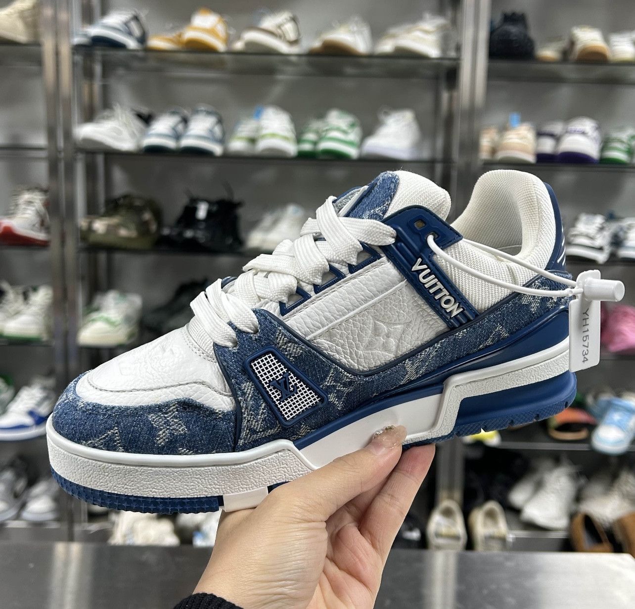 Louis Vuitton louis vuittion trainer denim blue white 0079-yq Size US 4 / IT 34 - 7 Thumbnail