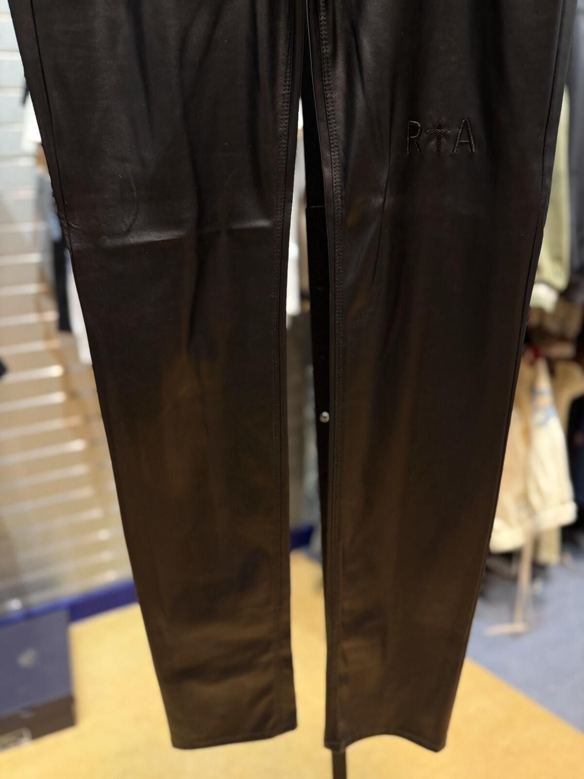 Rta RTA Black Leather Men's Straight Leg Casual Pants Size 31 Size US 31 - 8 Thumbnail