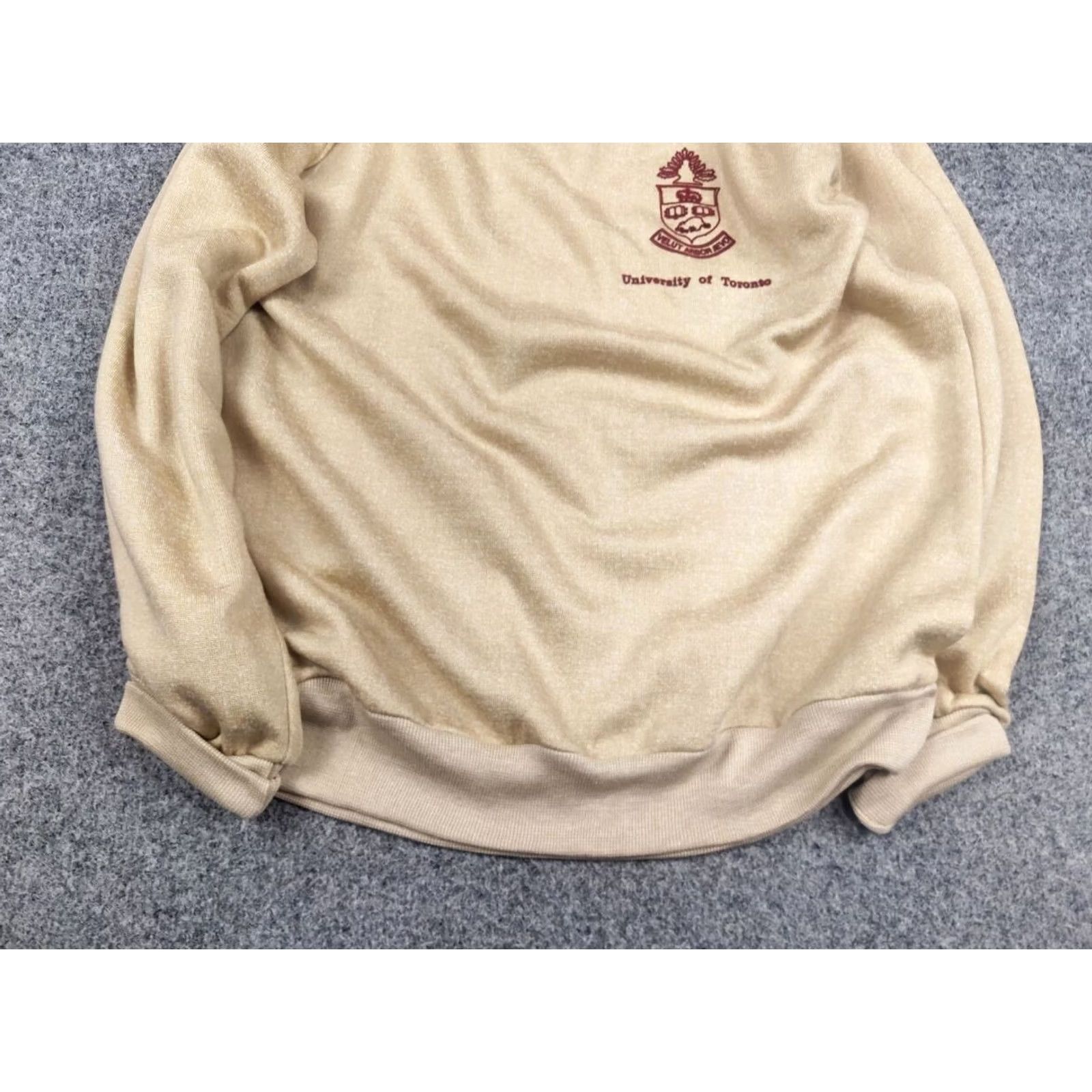 Vintage VINTAGE University of Toronto Crew Check Beige Sweatshirt Y2K Size US L / EU 52-54 / 3 - 5 Thumbnail
