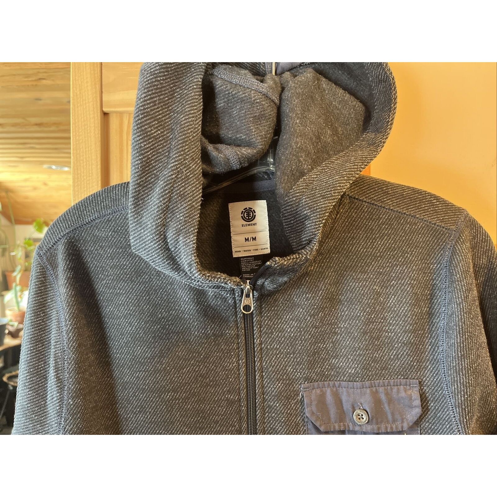 Element Element Men’s M Dark Gray Zip Hooded Cotton polyester jacket Size US M / EU 48-50 / 2 - 15 Thumbnail