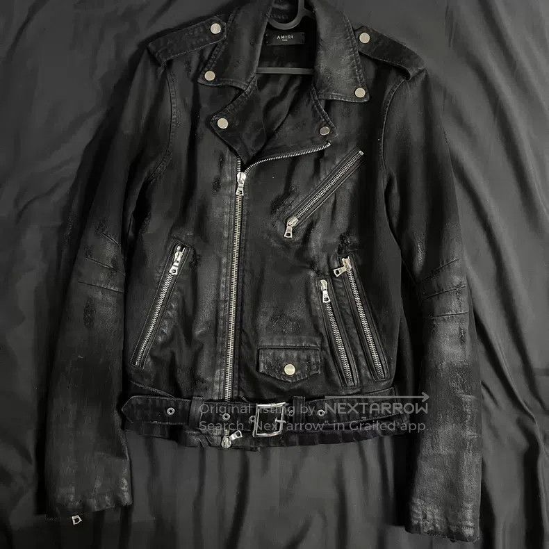 Amiri Amiri Size S Waxed motorcycle denim jacket Size US S / EU 44-46 / 1 - 1 Thumbnail