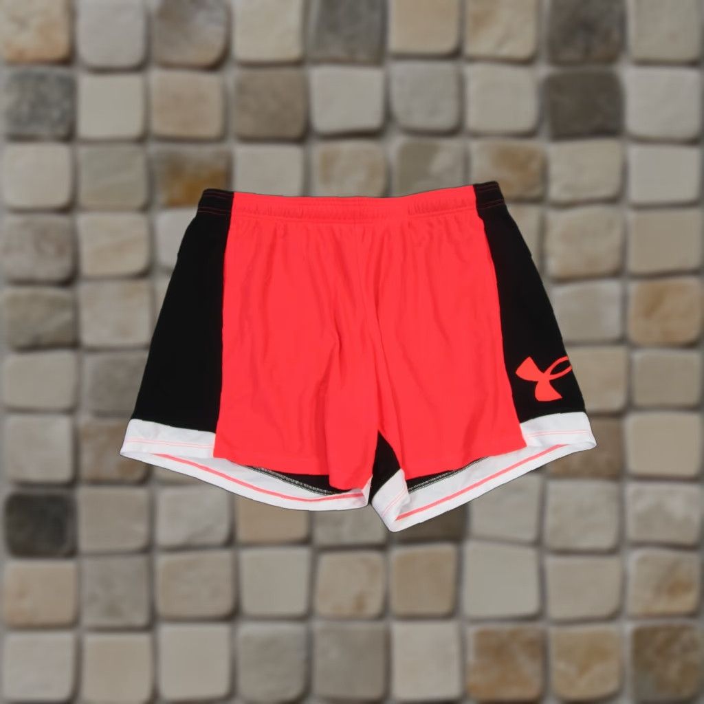 Under Armour Under Armour Shorts Womens 2XL Orange Red Colorblock Lightweight Gym Size 40" / US 18 - 1 Thumbnail