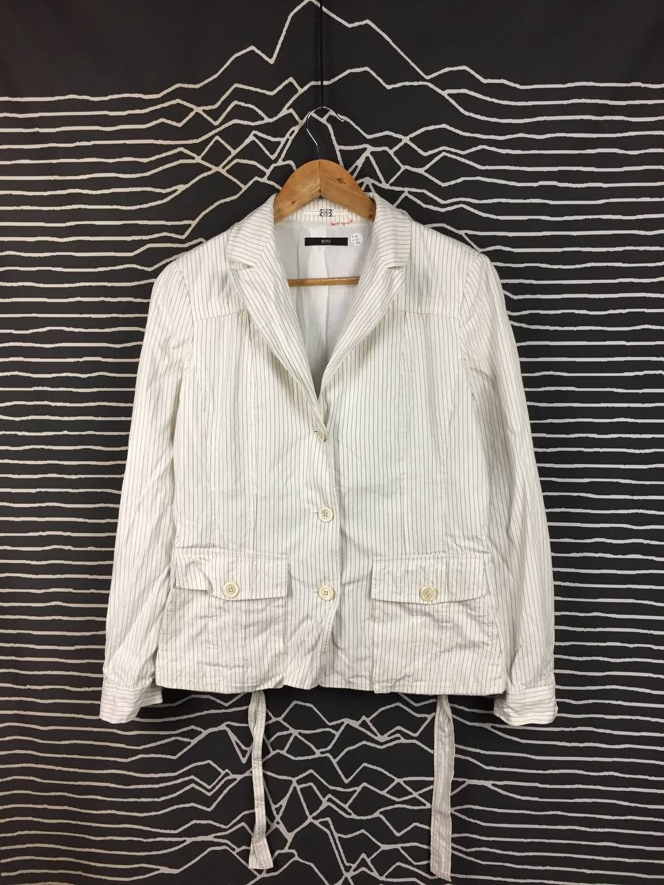 Hugo Boss Hugo Boss Women's Pinstripe Utility Blazer Summer Jacket Size S / US 4 / IT 40 - 2 Thumbnail