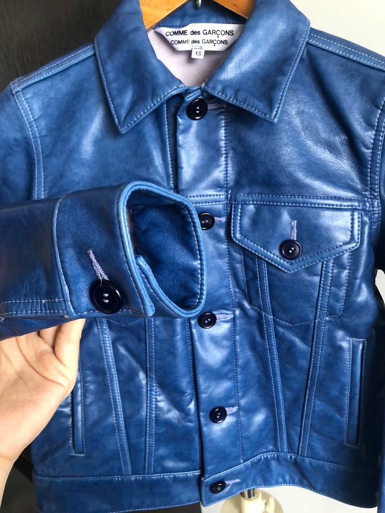 Comme des Garcons Comme Des Garcons Blue Leather Coat Size XS / US 0-2 / IT 36-38 - 6 Thumbnail
