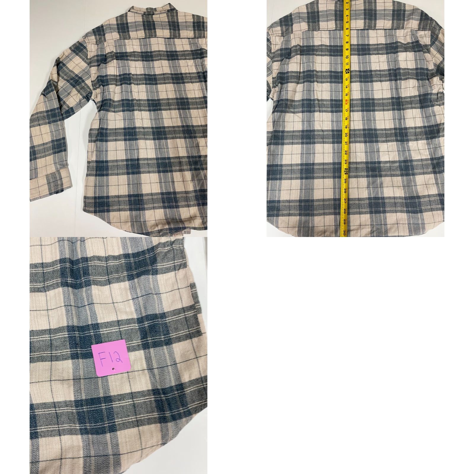 Vintage Robert Stock Mens Shirt Large beige plaid button down Size US L / EU 52-54 / 3 - 8 Thumbnail