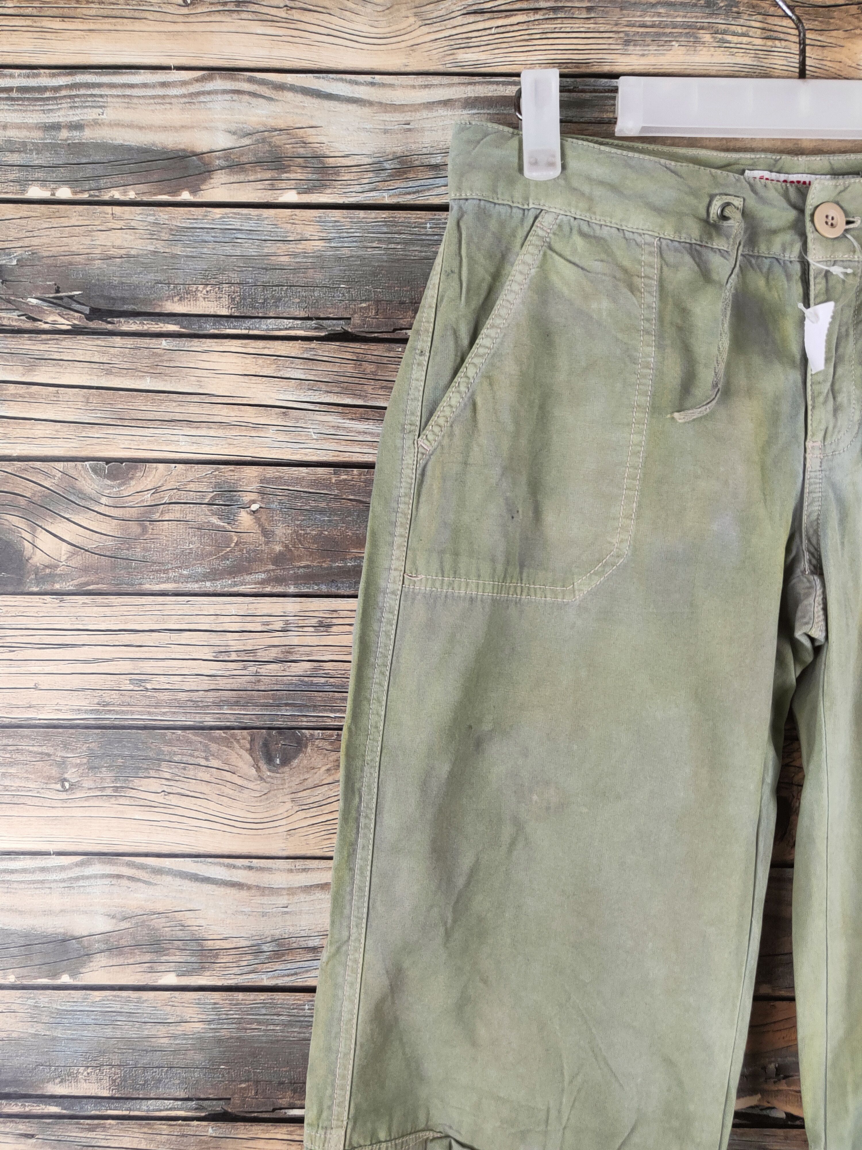 Aeropostale DL Aeropostale Green Faded Multipocket Cargo Pants #46-359 Size 28" / US 6 / IT 42 - 3 Thumbnail