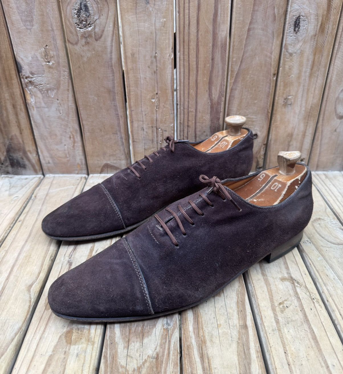 Gucci Gucci brown suede Leather Men's Dress Shoes UK 10.5 EUR 44.5 Size US 11 / EU 44 - 1 Thumbnail