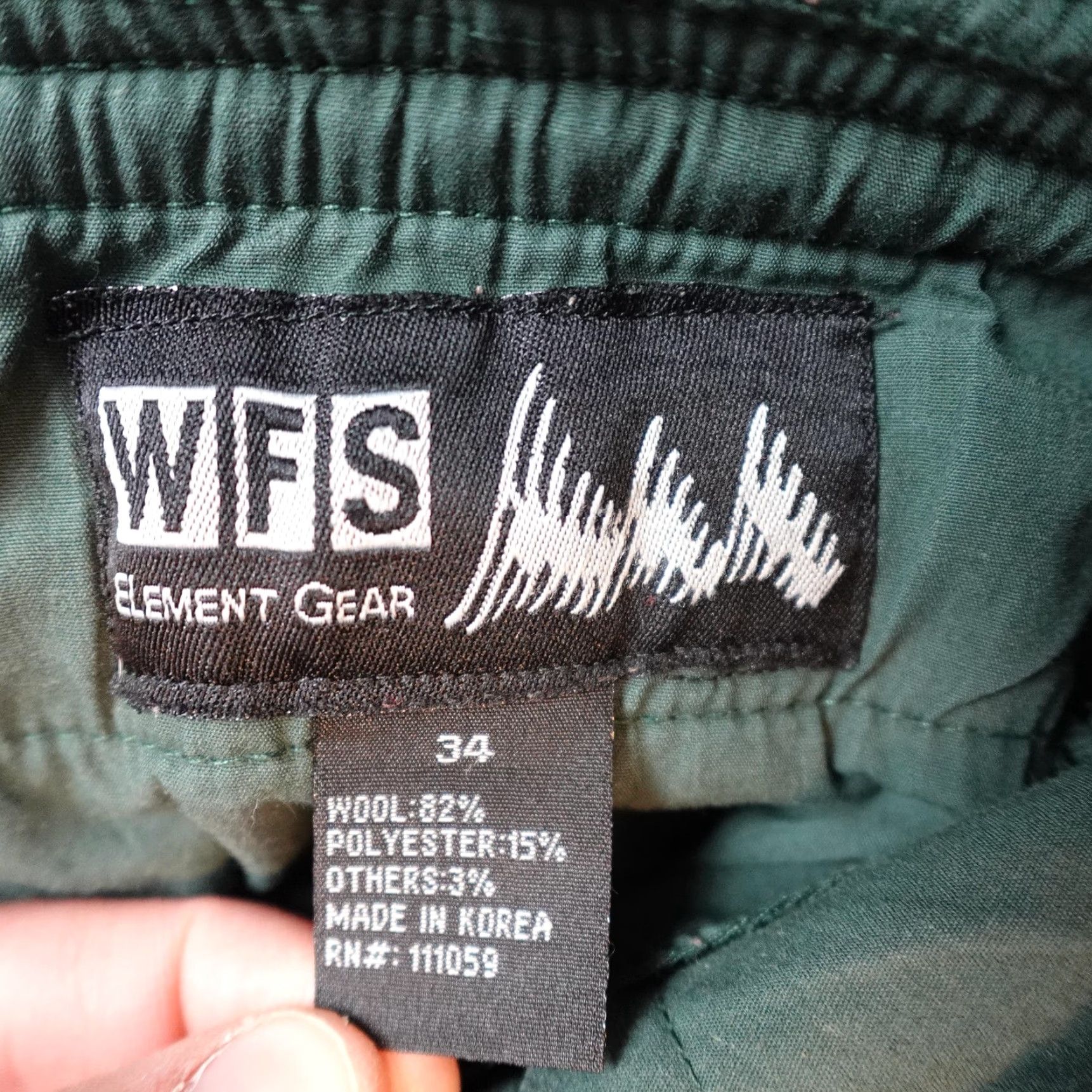 Element VINTAGE WFS Element Gear Pants Mens 34x31 Green Wool Blend Cargo Outdoor Size US 34 / EU 50 - 4 Thumbnail
