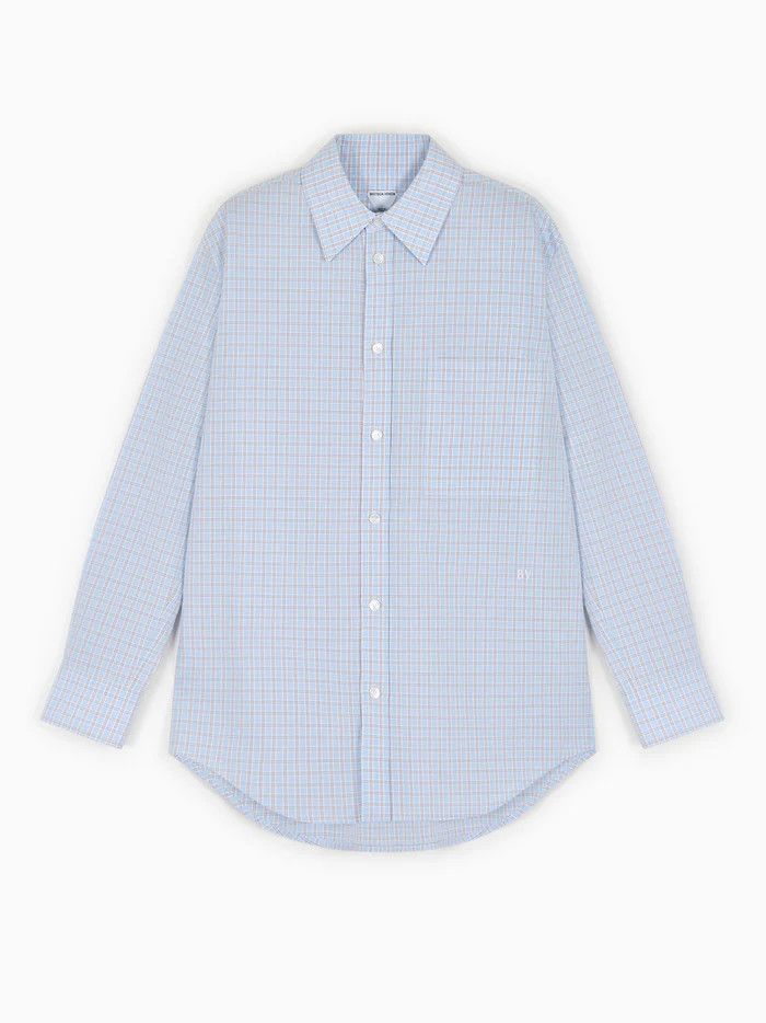 Bottega Veneta o1n1vont1225 Cotton Linen Check Shirt With "BV" Embroidery Size S / US 4 / IT 40 - 1 Thumbnail