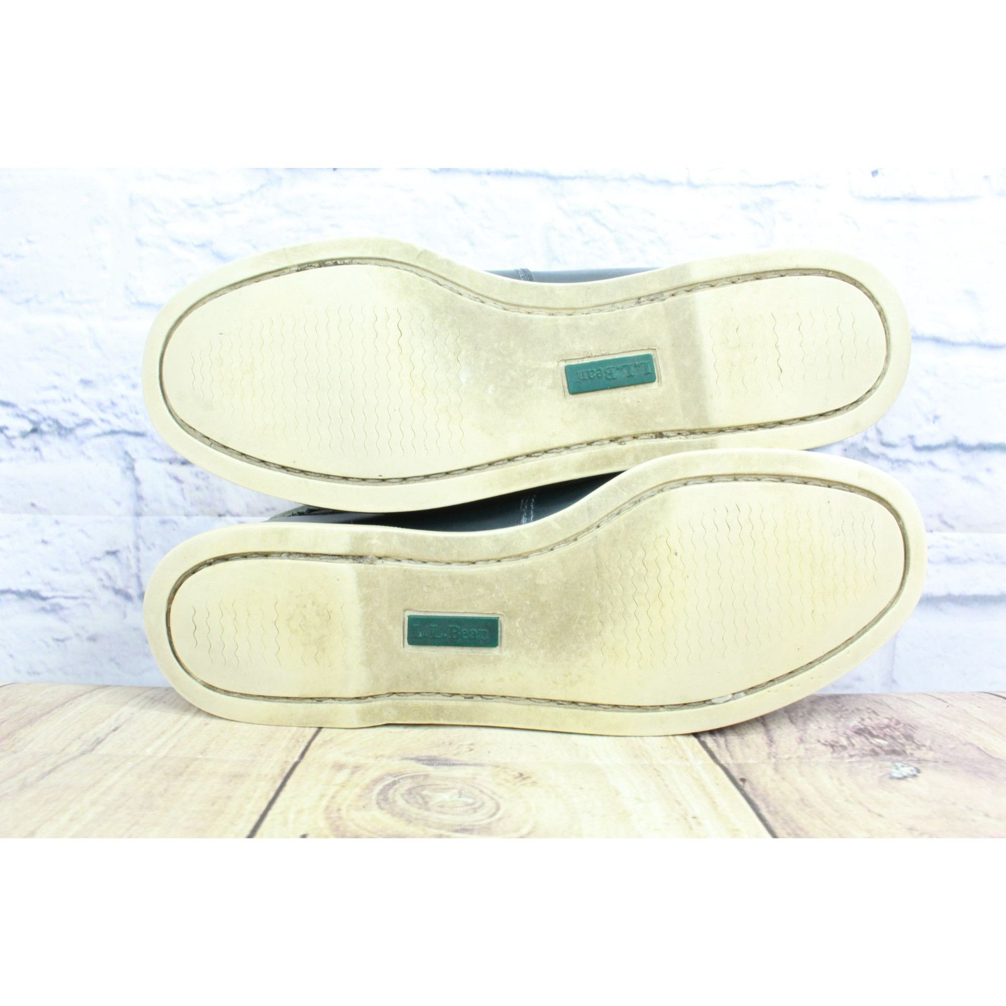 L.L. Bean LL Bean Navy Blue Leather Slip-On Boat Loafers Size US 9.5 / EU 42-43 - 9 Thumbnail