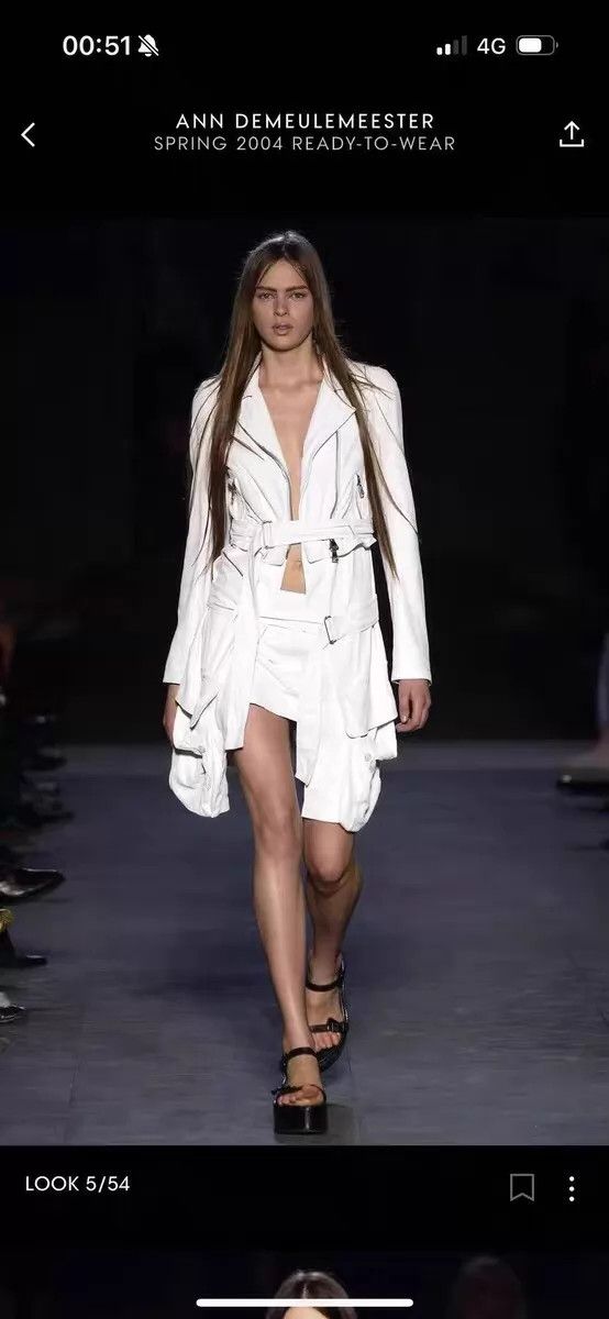 Ann Demeulemeester AnnDemeulemeester 04SS Runway Long Sheepskin Coat 40 White Size S / US 4 / IT 40 - 1 Thumbnail