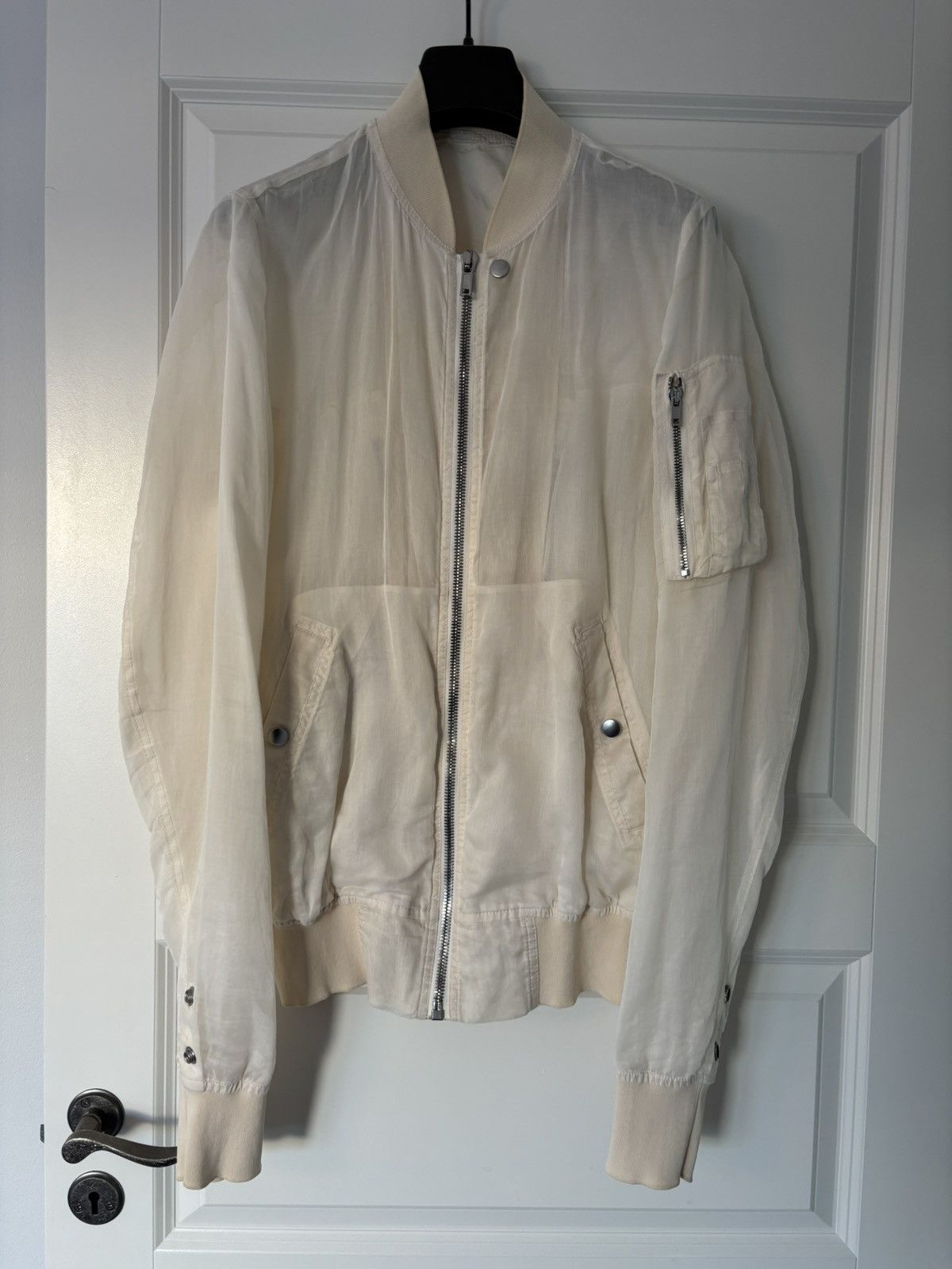 Rick Owens Rick Owens Sheer Beige Bomber Jacket Size US M / EU 48-50 / 2 - 12 Thumbnail