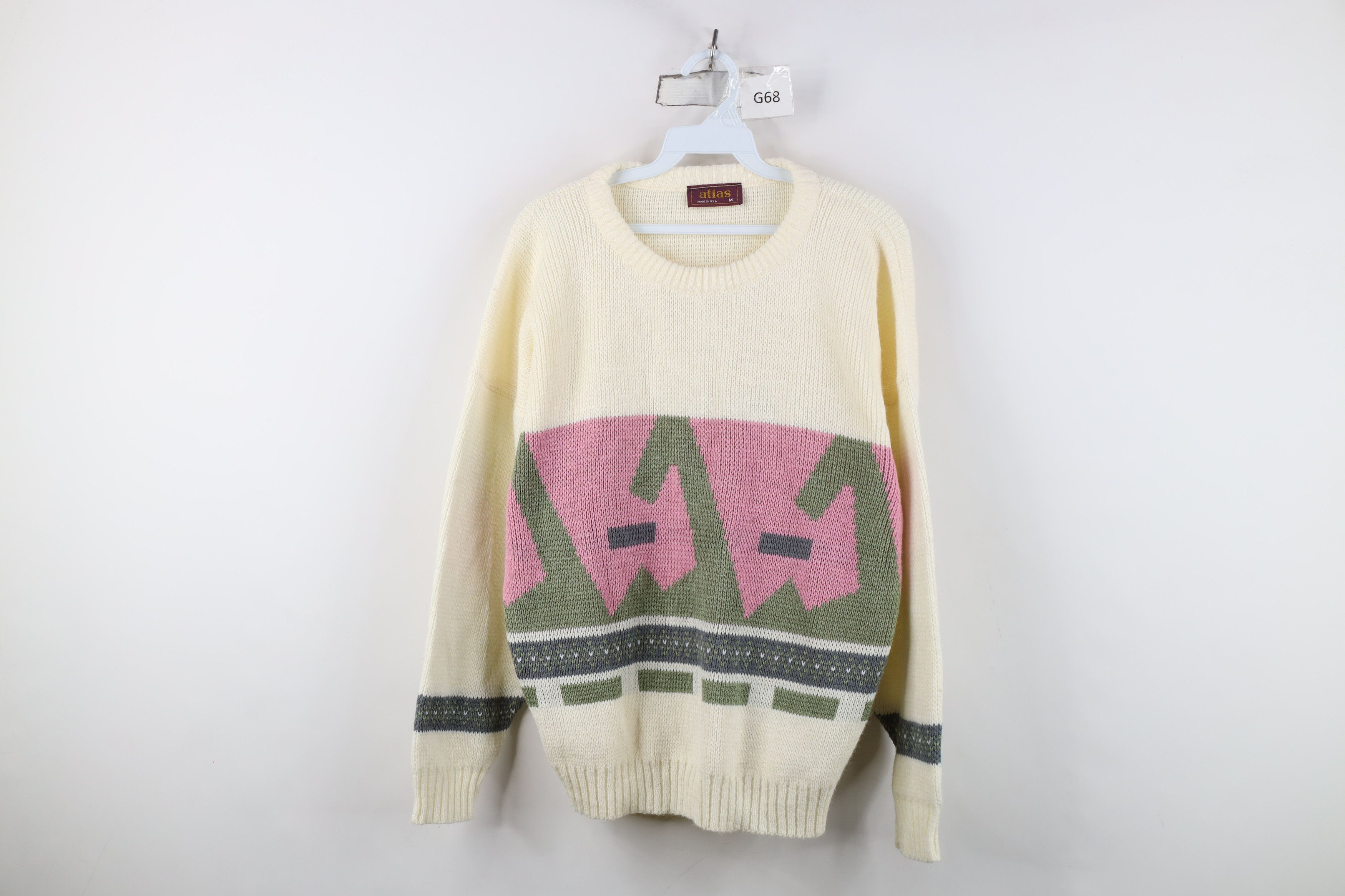 Vintage Vintage 90s Streetwear Art Geometric Knit Sweater USA Size M / US 6-8 / IT 42-44 - 1 Thumbnail