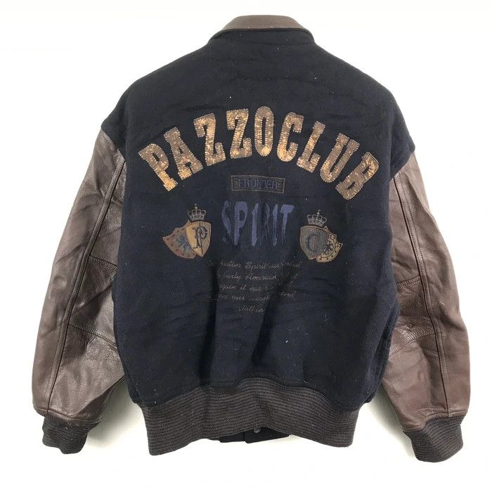 Japanese Brand SY0095 VTG JAPAN PAZZOCLUB LEATHER SLEEVE VARSITY JACKET Size US L / EU 52-54 / 3 - 4 Thumbnail