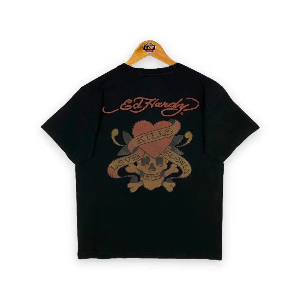 Ed Hardy ED HARDY LOVE KILLS SLOWLY SKULL TATTOO TEE Size L / US 10 / IT 46 - 1 Thumbnail
