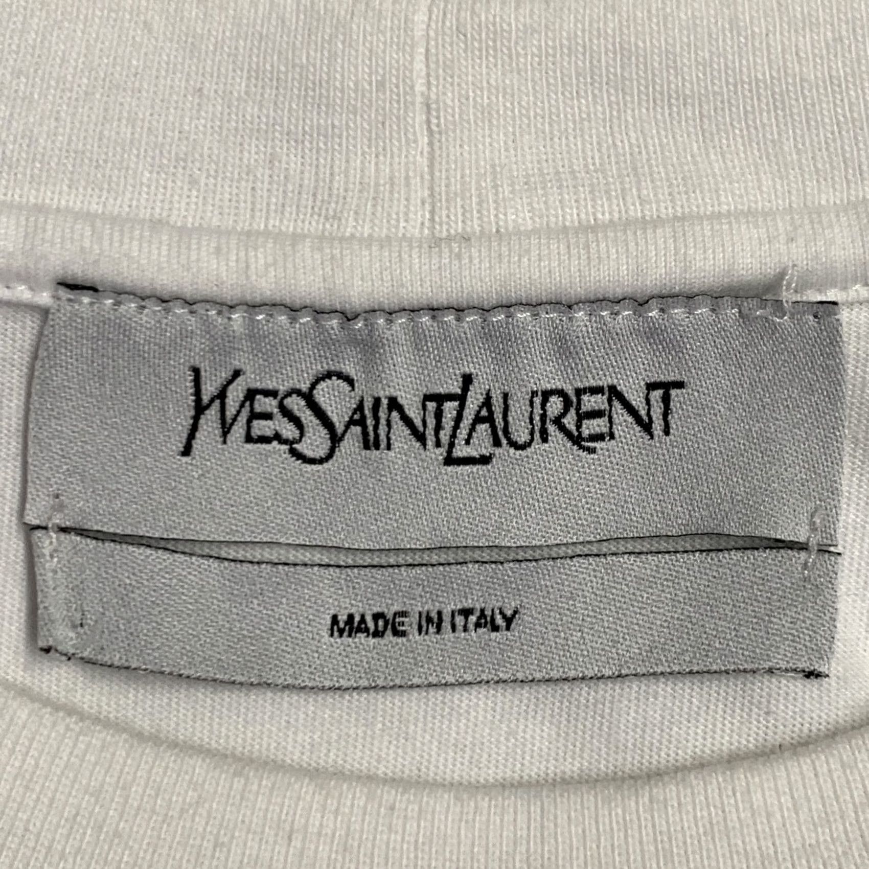 Yves Saint Laurent YVES SAINT LAURENT T-Shirt XL White Black Print One Pocket Mens Size US XL / EU 56 / 4 - 5 Thumbnail
