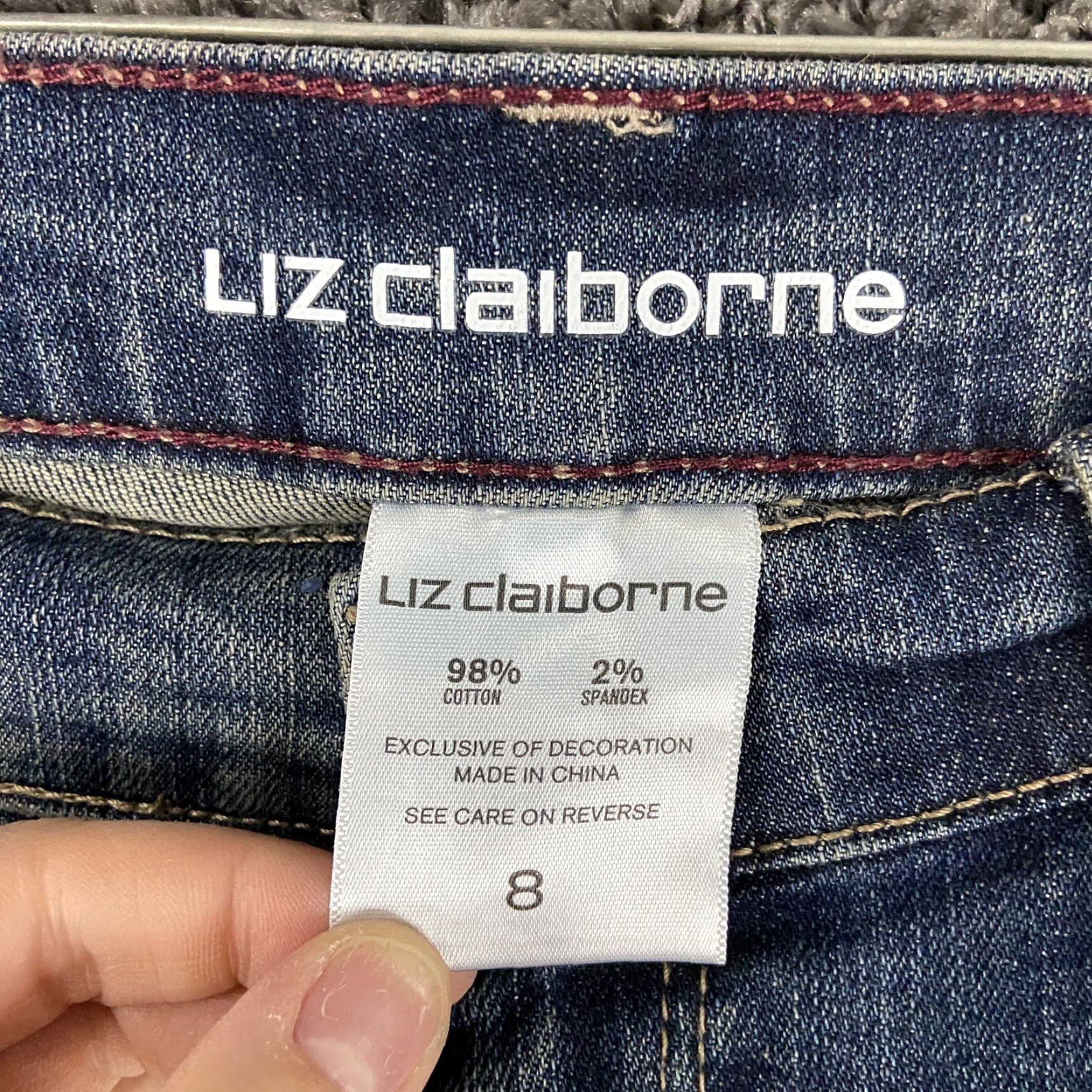 Liz Claiborne Liz Claiborne Jeans Skinny Women’s 8 Blue Embroidery Flowers Pink Flowers Ladies 8 Women Size 30" / US 8 / IT 44 - 5 Thumbnail