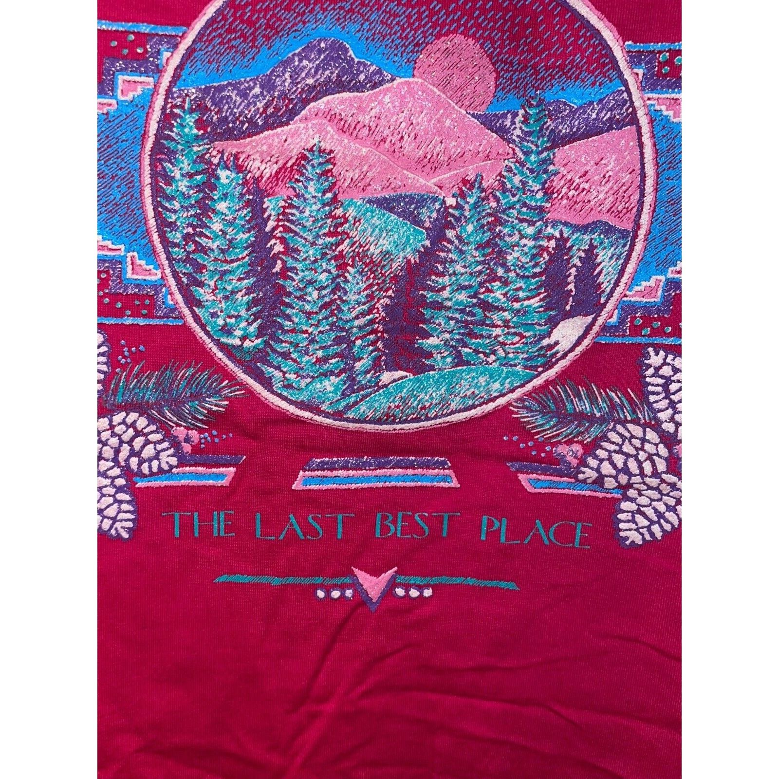 Jerzees Vintage Montana Last Best Place Shirt Tee Pink VTG 90s Large Size US L / EU 52-54 / 3 - 4 Thumbnail
