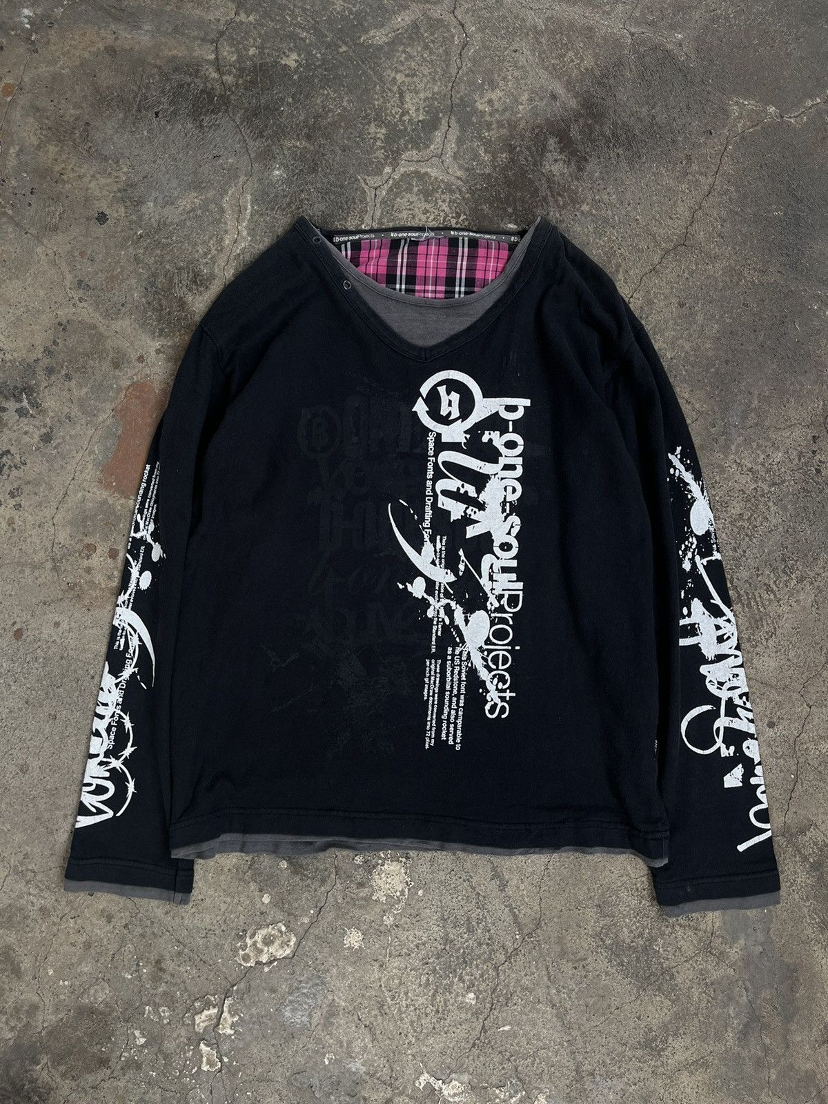 If Six Was Nine 2000s JAPANESE BONEAOUL POEM DOUBLE LAYER GOTHIC PUNK STYLE Size US M / EU 48-50 / 2 - 3 Thumbnail