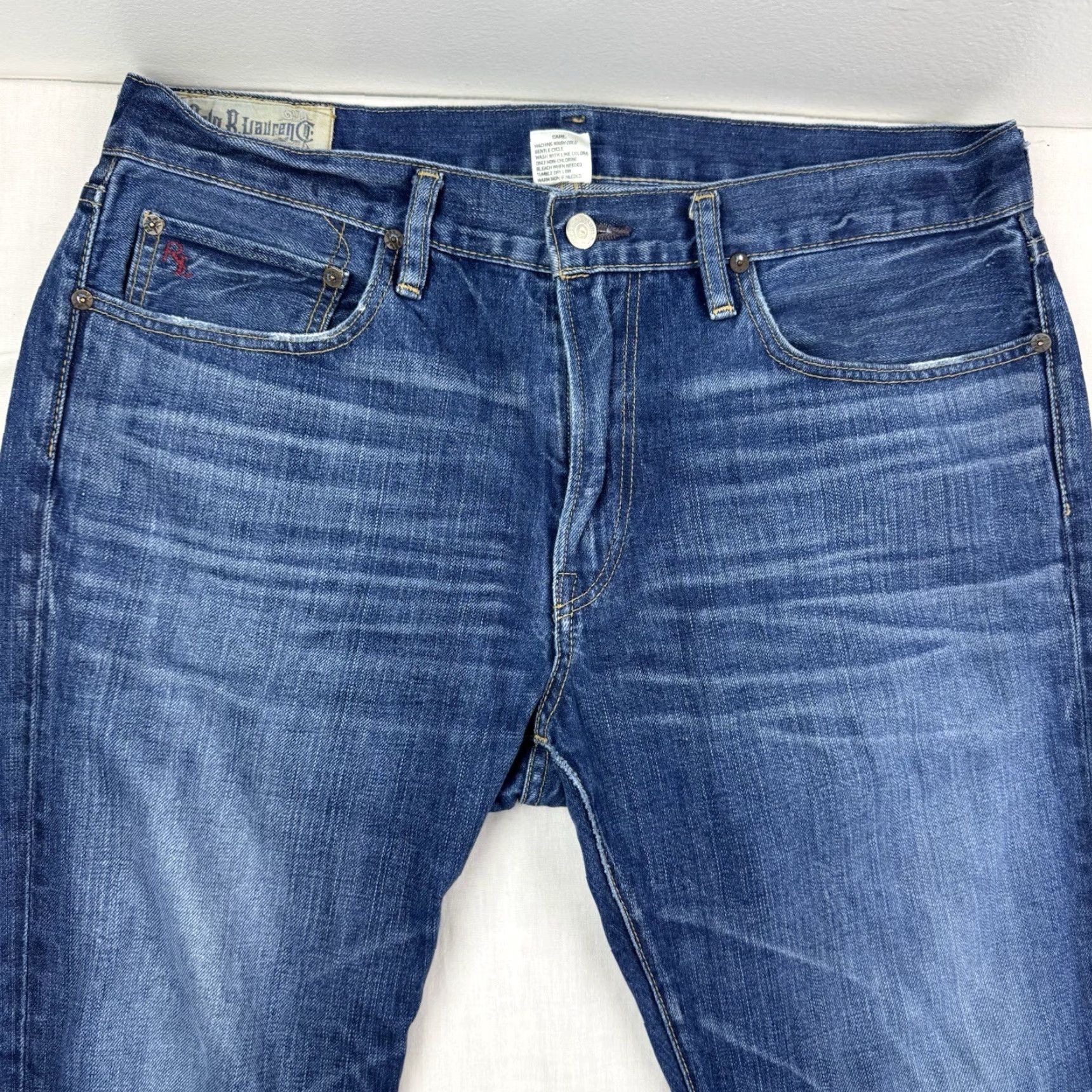 Polo Ralph Lauren Vintage Polo Ralph Lauren Jeans Adult 34x32 Straight Leg Hipster Denim Blue Cotton 90s Mens Pants Size US S / EU 44-46 / 1 - 2 Thumbnail