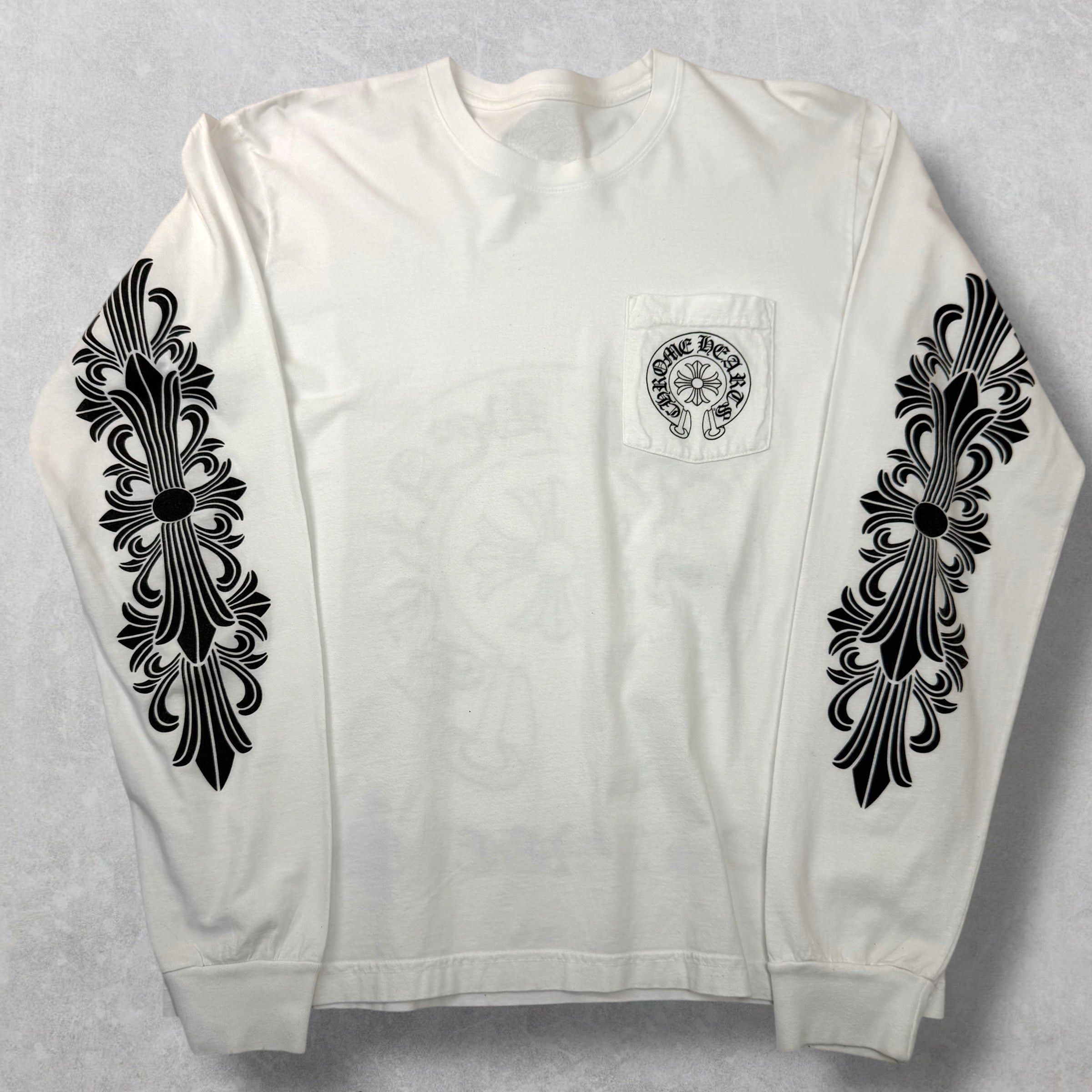 Chrome Hearts Chrome Hearts White LA Horseshoe Floral L/S L Size US L / EU 52-54 / 3 - 2 Thumbnail