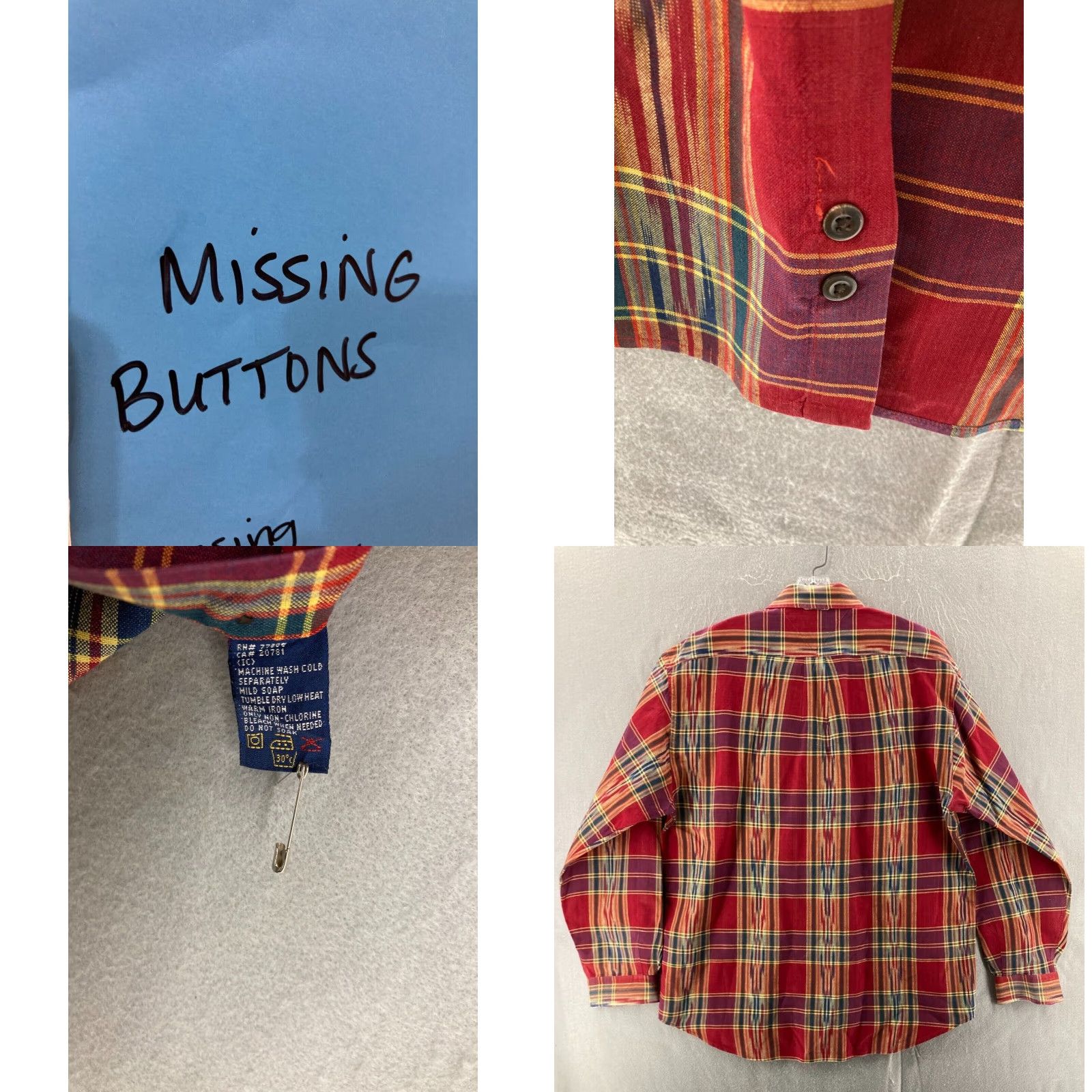 Tommy Hilfiger VINTAGE Tommy Hilfiger Shirt Mens Large Plaid Flannel Southwestern 90s Size US L / EU 52-54 / 3 - 8 Thumbnail