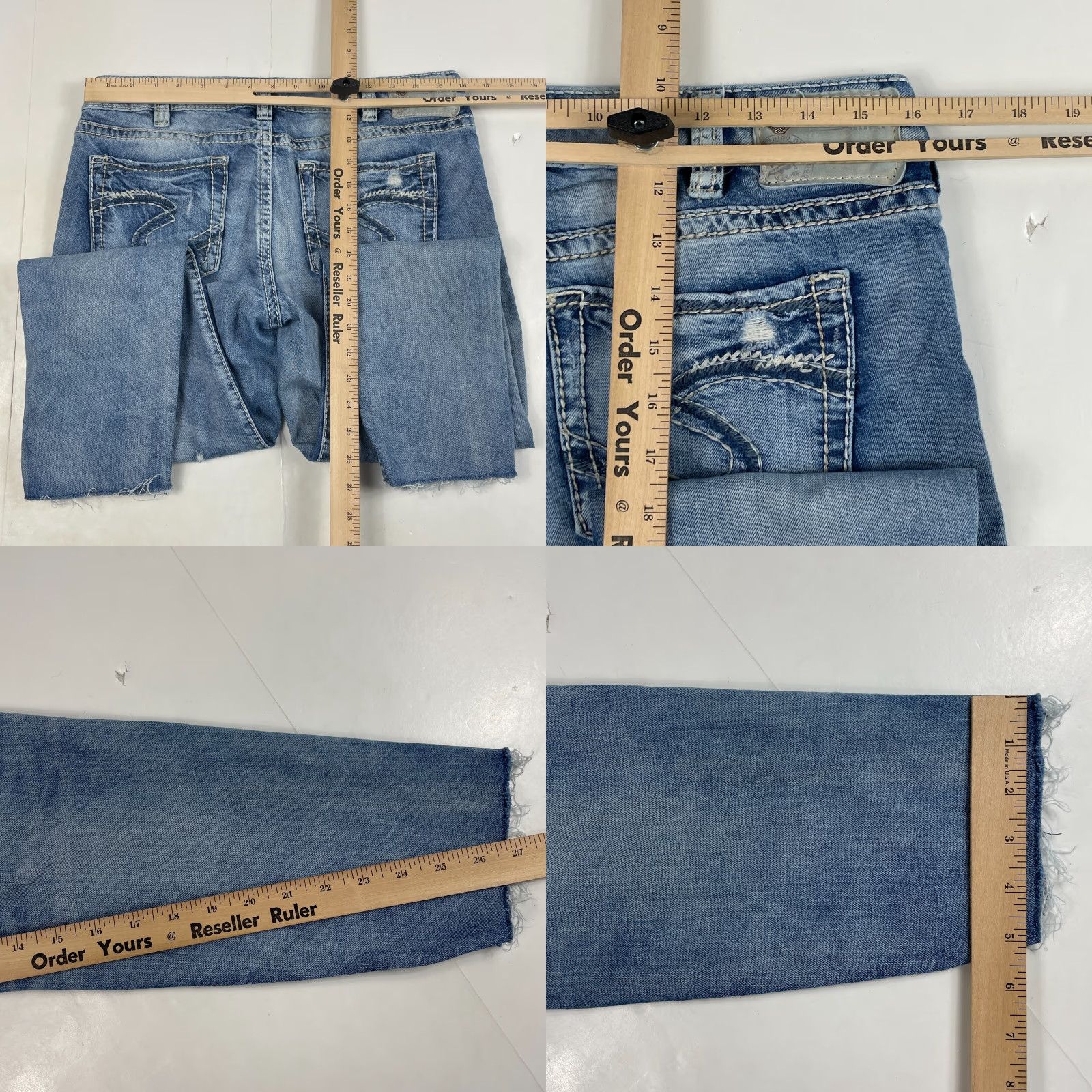 Silver Jeans Co. Silver Jeans Womens Jeans 30 x 26 Aiko Mid Ankle Skinny Light Wash Distressed 5-Pocket Denim Slim Regular Girls mens? Size 30" / US 8 / IT 44 - 9 Thumbnail