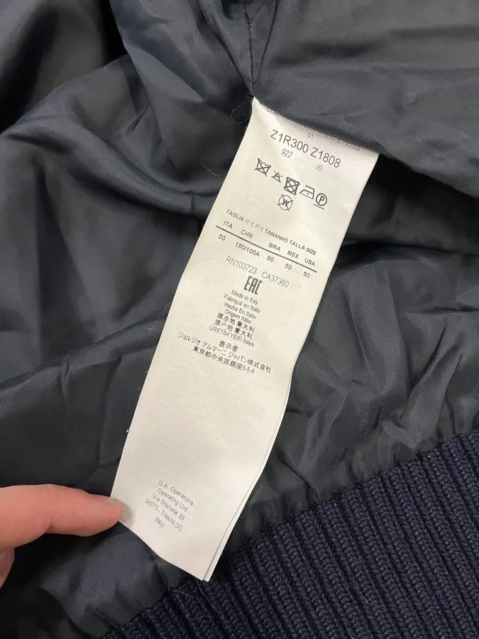 Emporio Armani SS2017 Emporio Armani Velvet Textured Navy Bomber Jacket Size US M / EU 48-50 / 2 - 10 Thumbnail