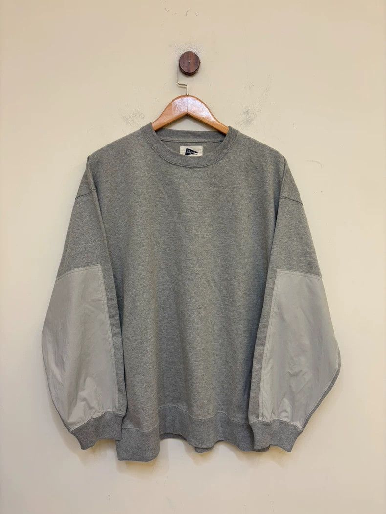 Loro Piana Gray Oversized Sweatshirt with Nylon Details Size US L / EU 52-54 / 3 - 1 Thumbnail