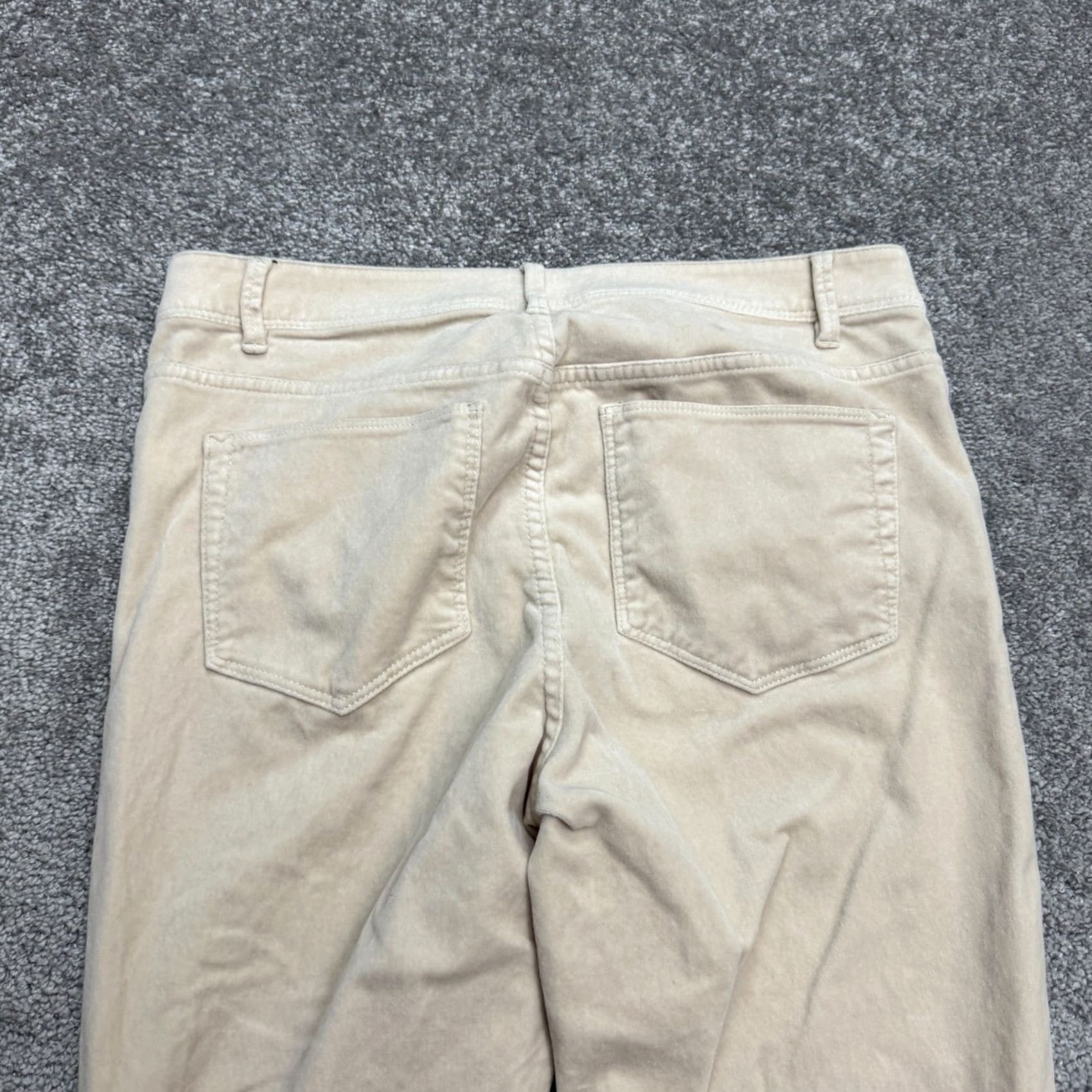 J. Jill J. Jill Beige Velvet Straight Leg Trouser Pants Womens 6 Mid Rise Cotton Stretch Size 28" / US 6 / IT 42 - 7 Thumbnail