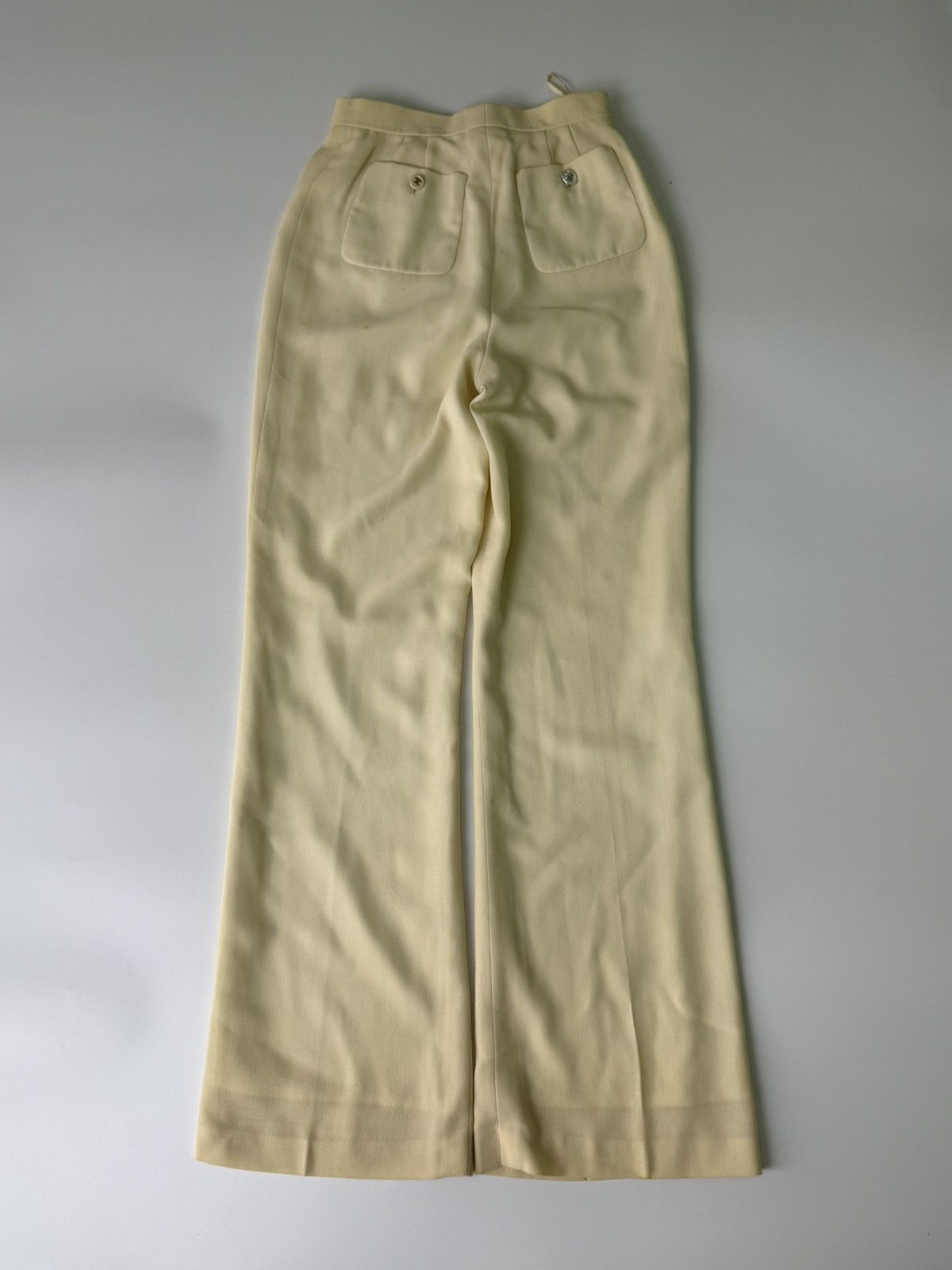 Chanel Chanel Boutique Beige Wide Leg Trousers Size 26" / US 2 / IT 38 - 2 Thumbnail