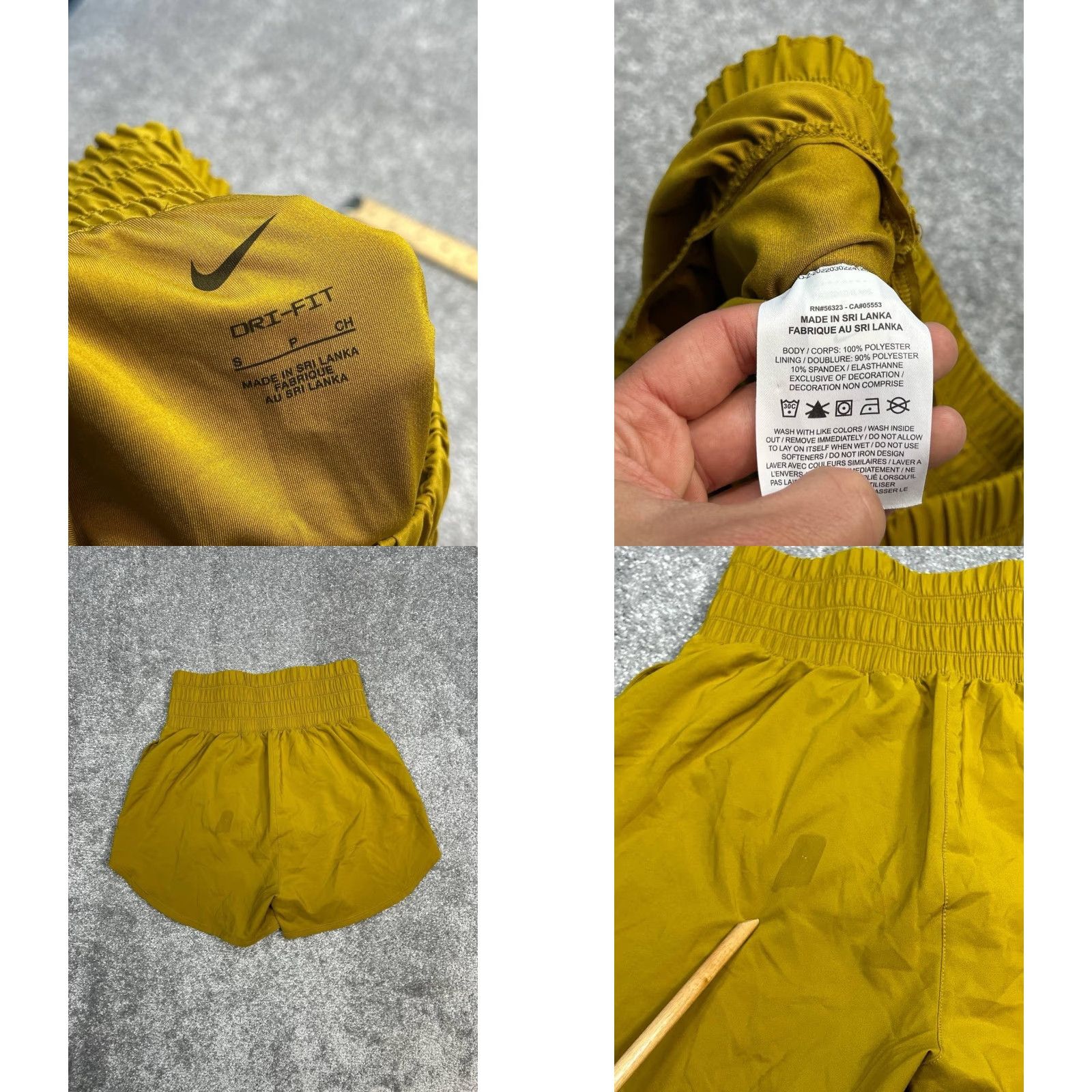 Nike Nike Running Shorts Womens Small Yellow Dri Fit Brief Liner Swoosh Logo Stretch Shirt Size 28" / US 6 / IT 42 - 8 Thumbnail
