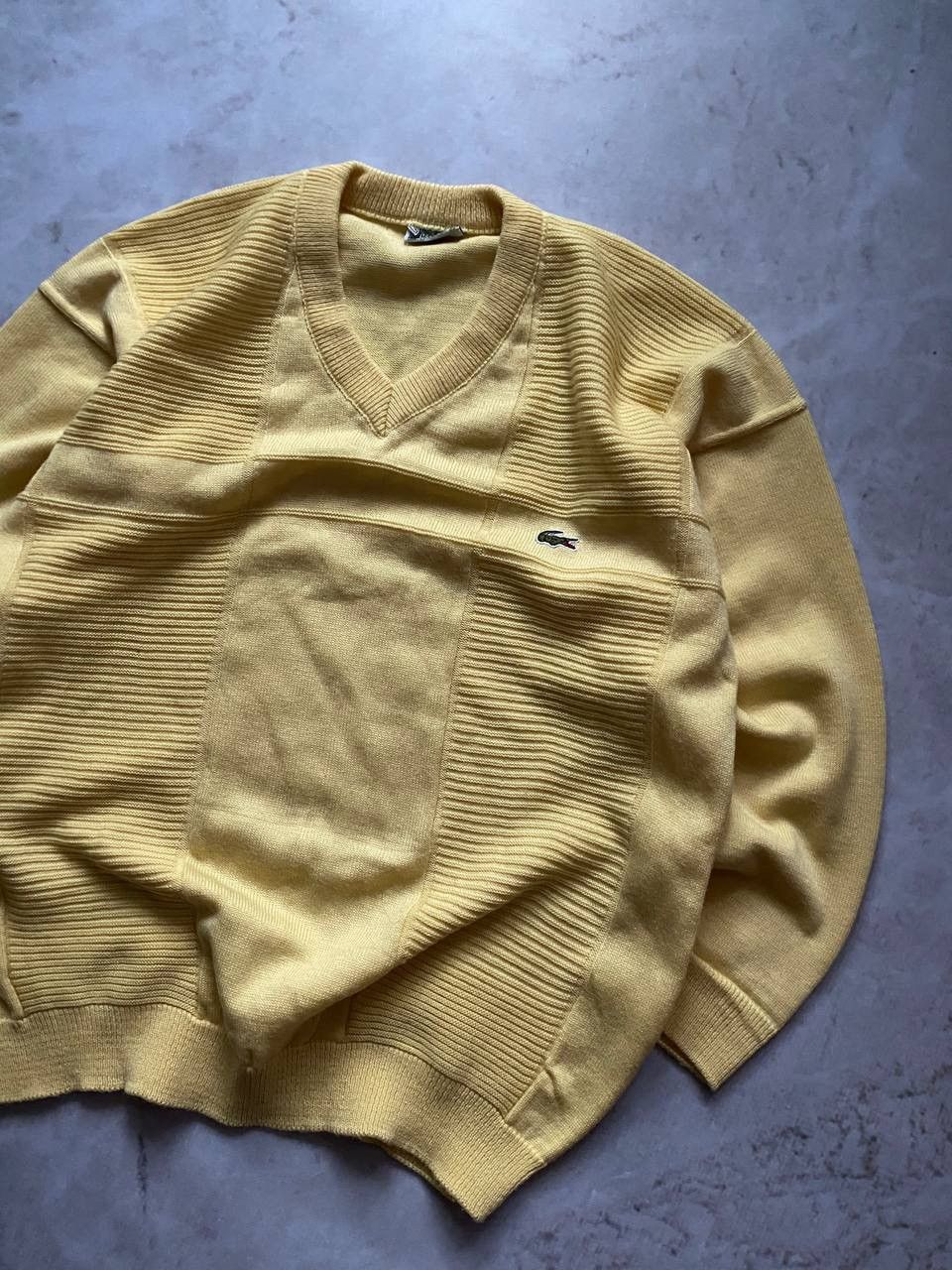 Lacoste × Vintage Vintage Lacoste V-Neck Knit Sweater Size US XL / EU 56 / 4 - 2 Thumbnail