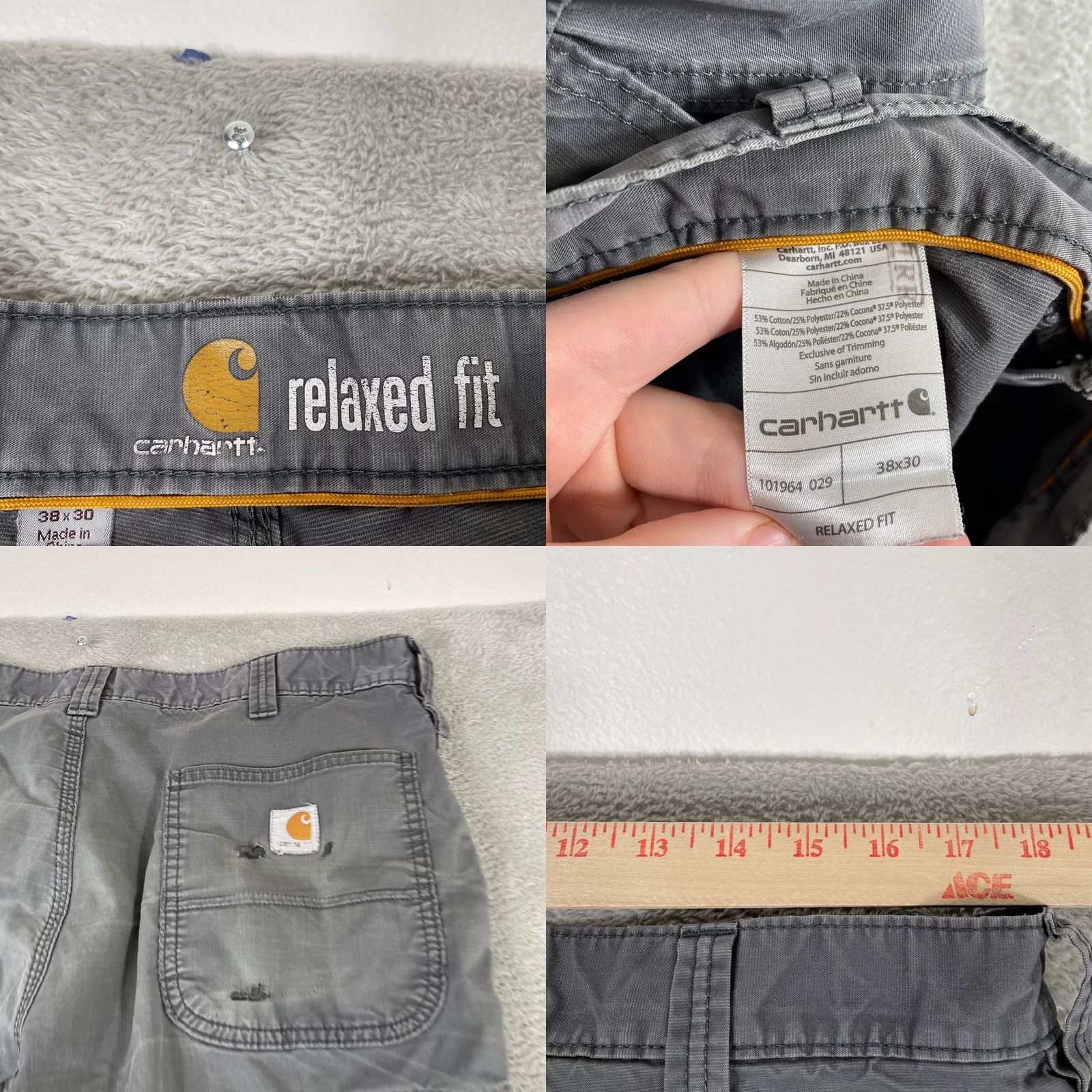Carhartt VINTAGE Carhartt Cargo Pants Mens 38x30 Gray Force Extremes Ripstop Work Size US 36 / EU 52 - 8 Thumbnail