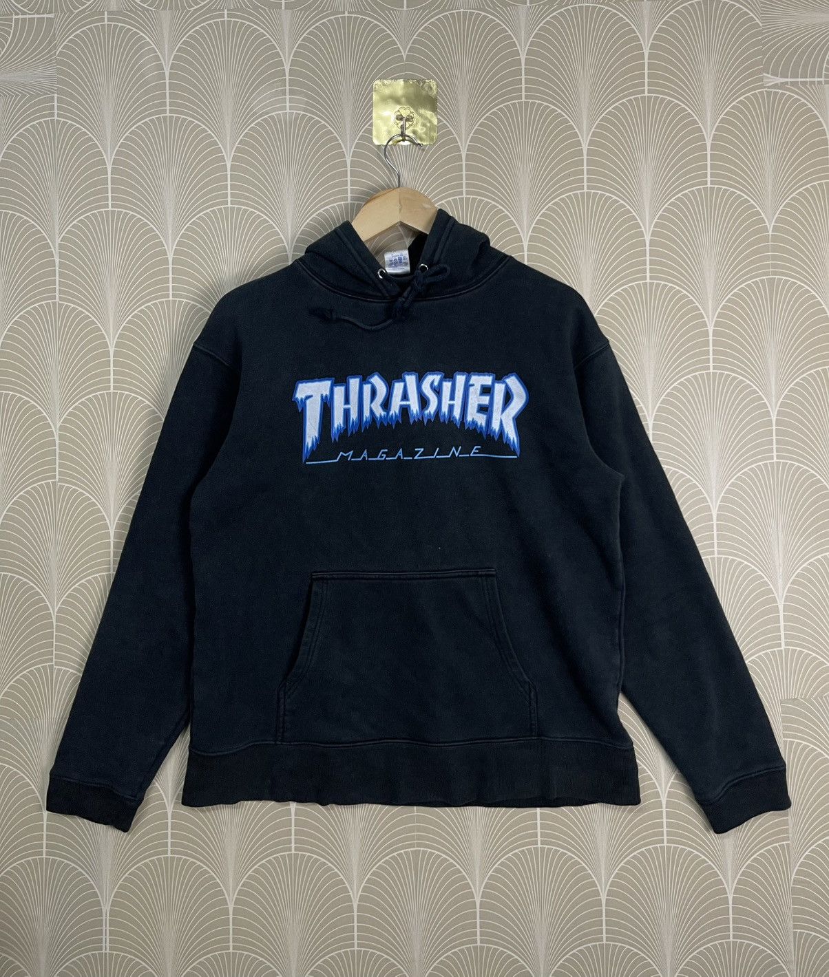 Japanese Brand × Thrasher × Vintage VINTAGE THRASHER MAGAZINE SKATEBOARD HOODIE BLUE PRINT Size US L / EU 52-54 / 3 - 1 Thumbnail