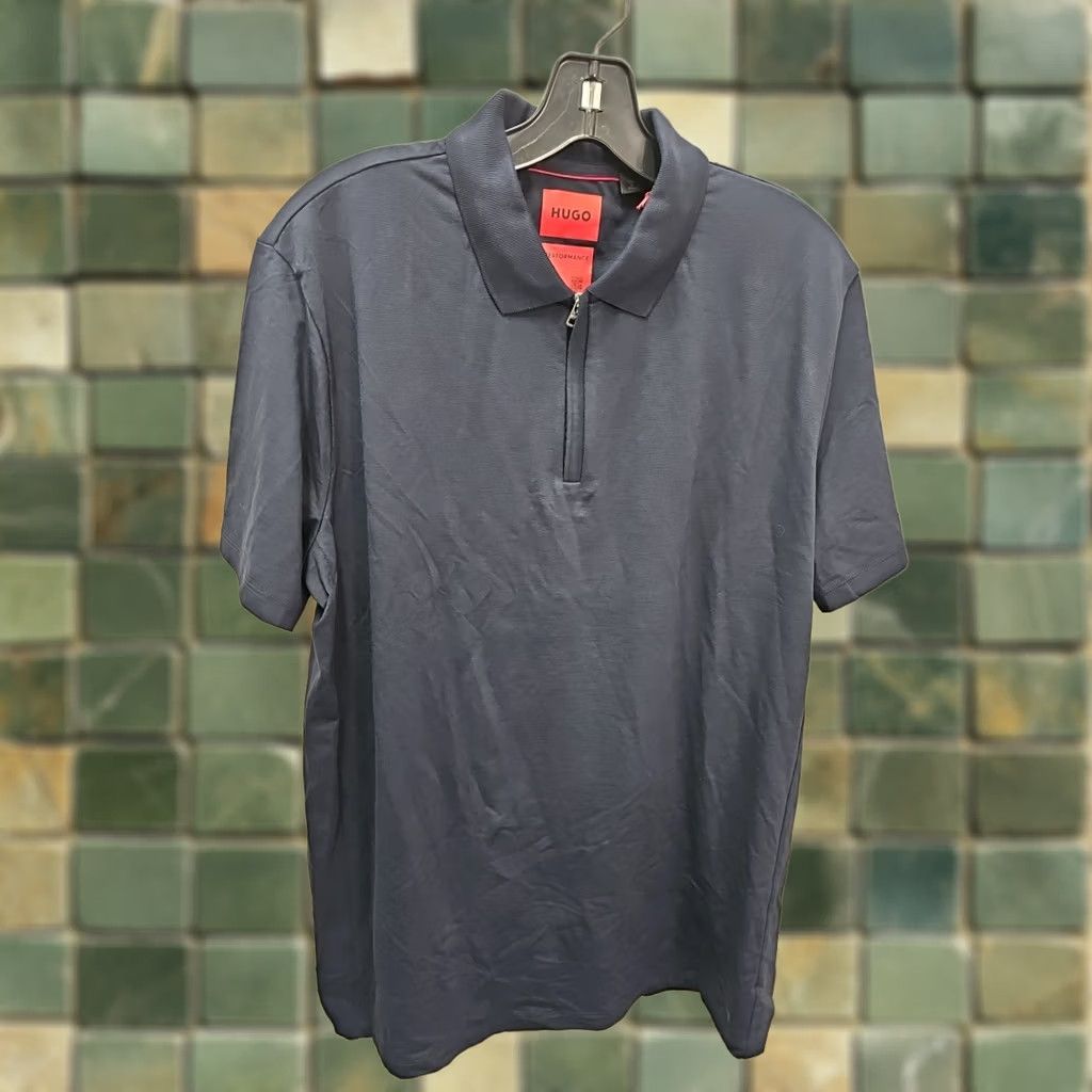 Hugo Boss HUGO BOSS Polo Shirt Dekok Mens Zip Short Sleeve Cotton Large Multicolor Size US L / EU 52-54 / 3 - 1 Thumbnail