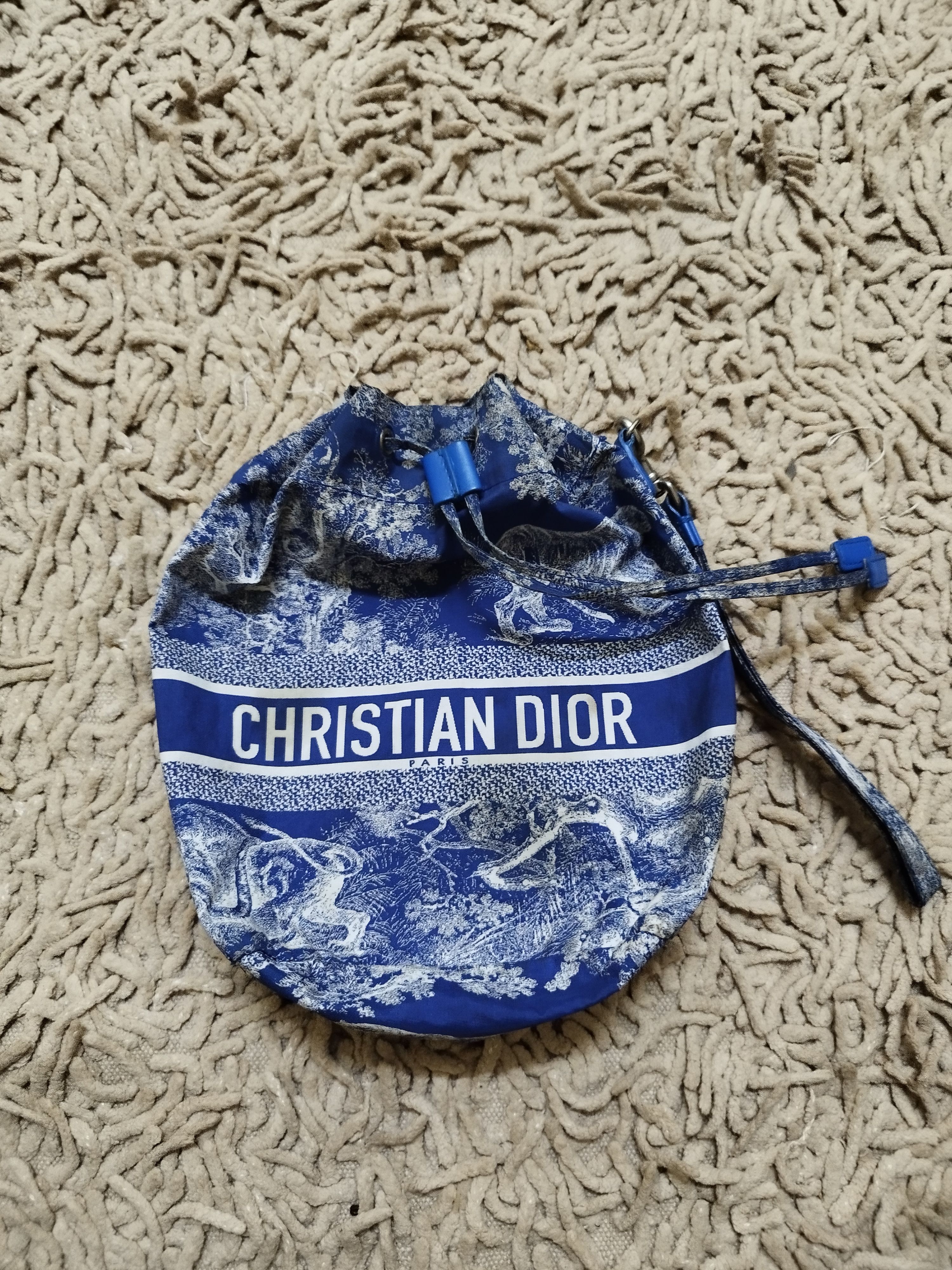 Christian Dior Monsieur Christian Dior Logo Travel Drawstring Pouch Printed Fabric Size ONE SIZE - 1 Thumbnail