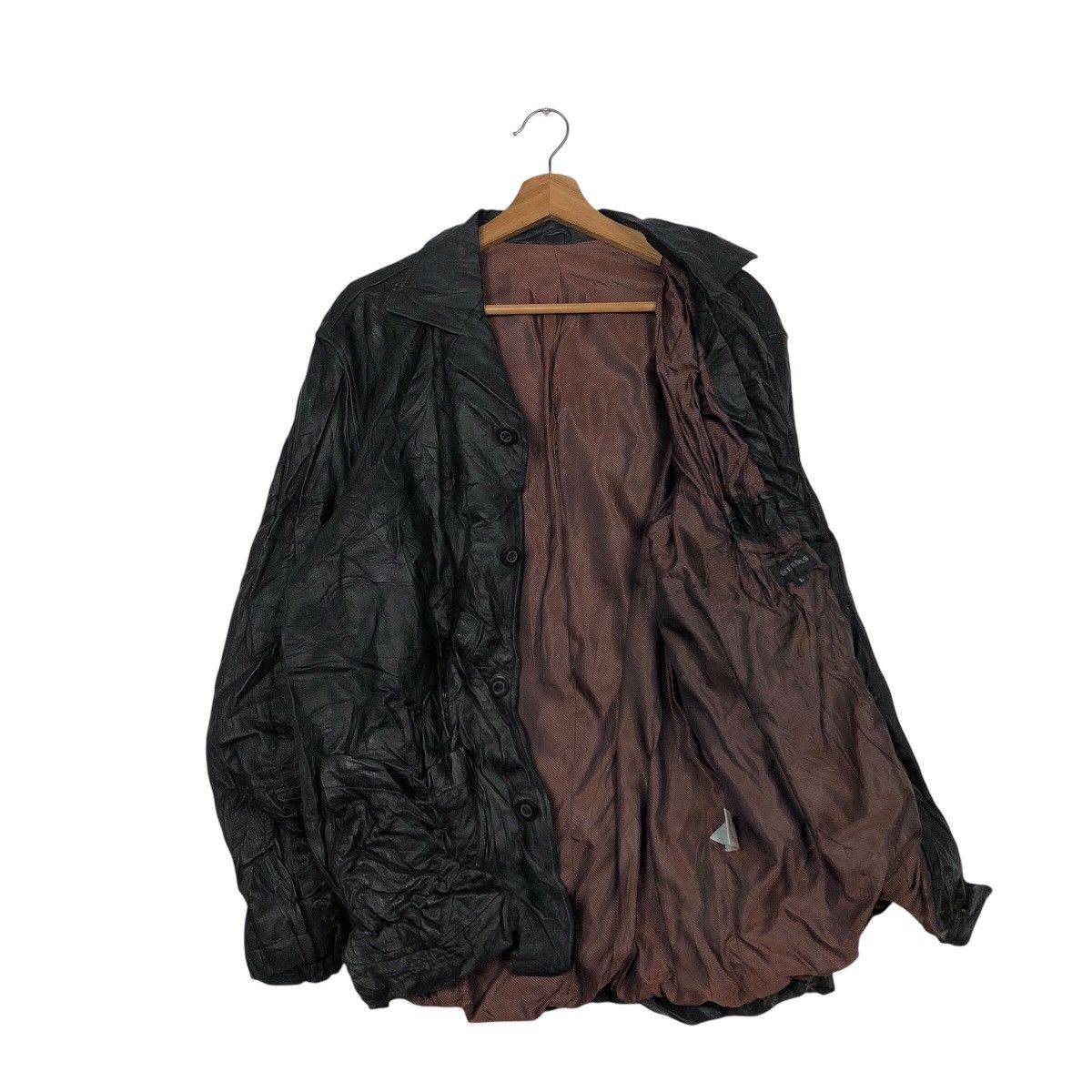 Issey Miyake 📌Vintage Genuine Leather Jacket Generous Blanket Size US L / EU 52-54 / 3 - 12 Thumbnail